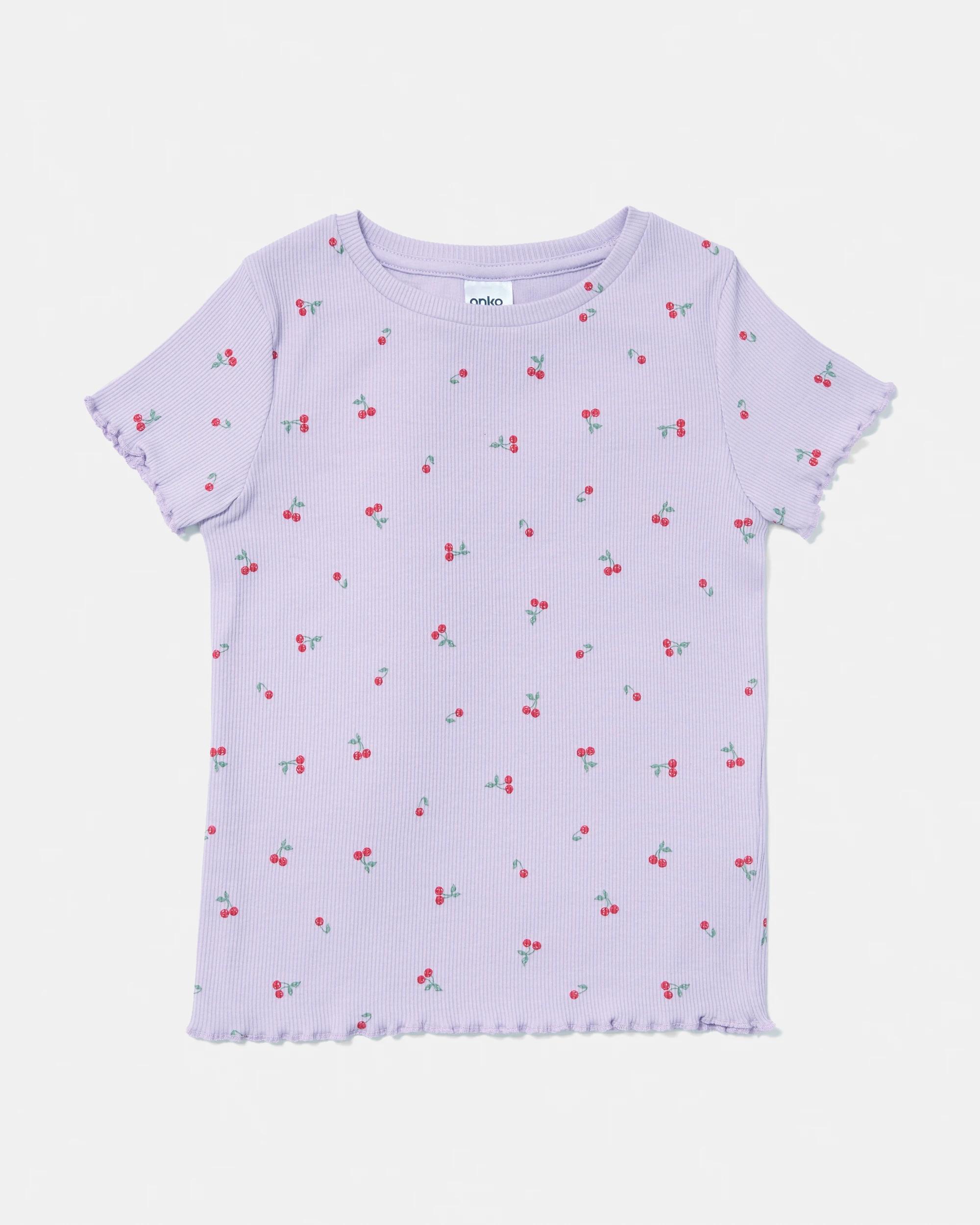 8 Short Sleeve Rib T-shirt Pur Cherry, 8 of 10