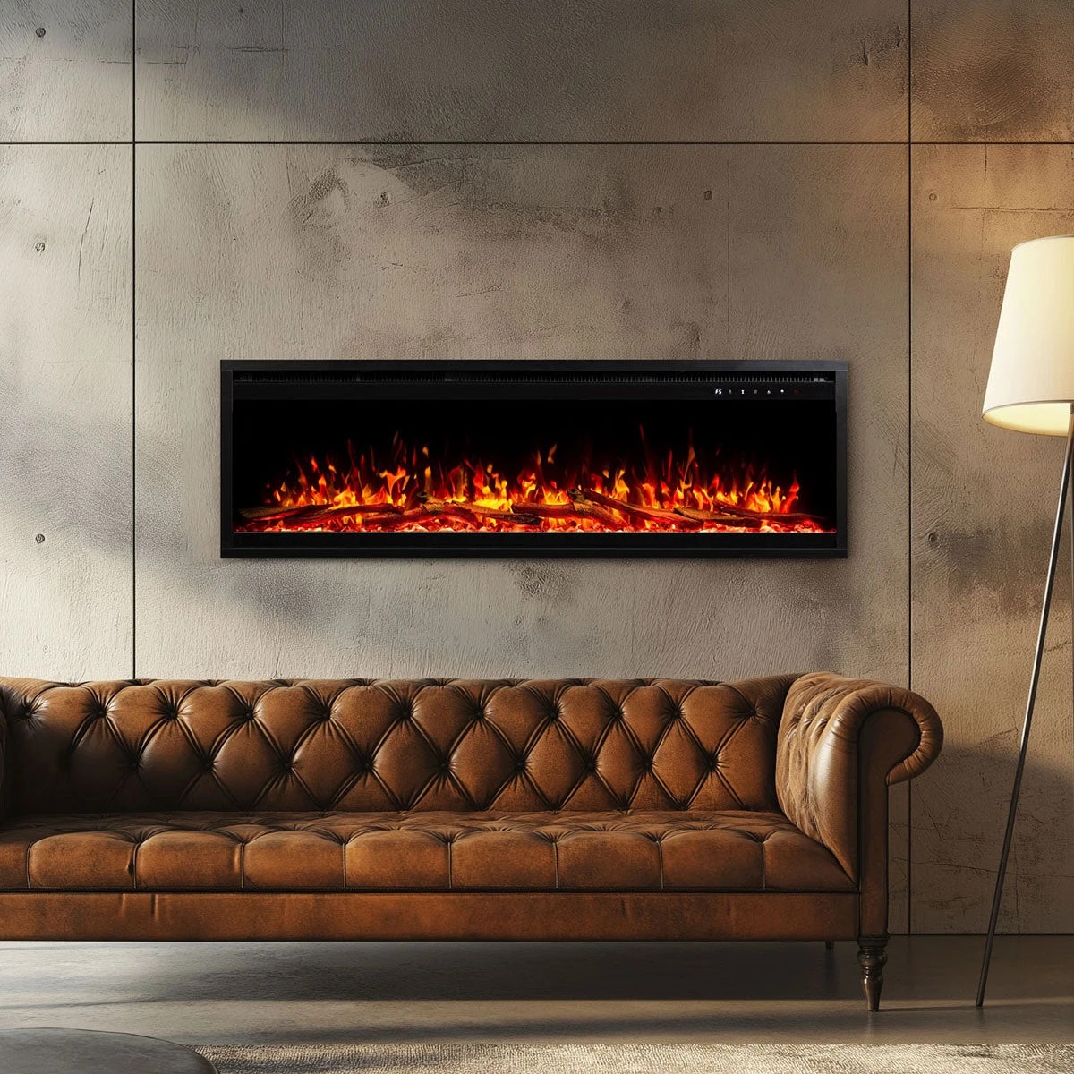 1 Moda Living Harmony 47 inch Electric Fireplace - Black, 1 of 5
