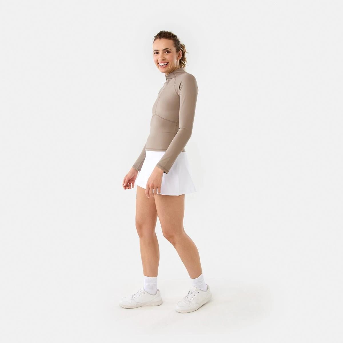 3 Active Womens Long Sleeve 1/4 Zip Ultrasoft Top DOLPHIN GREY, 3 of 6