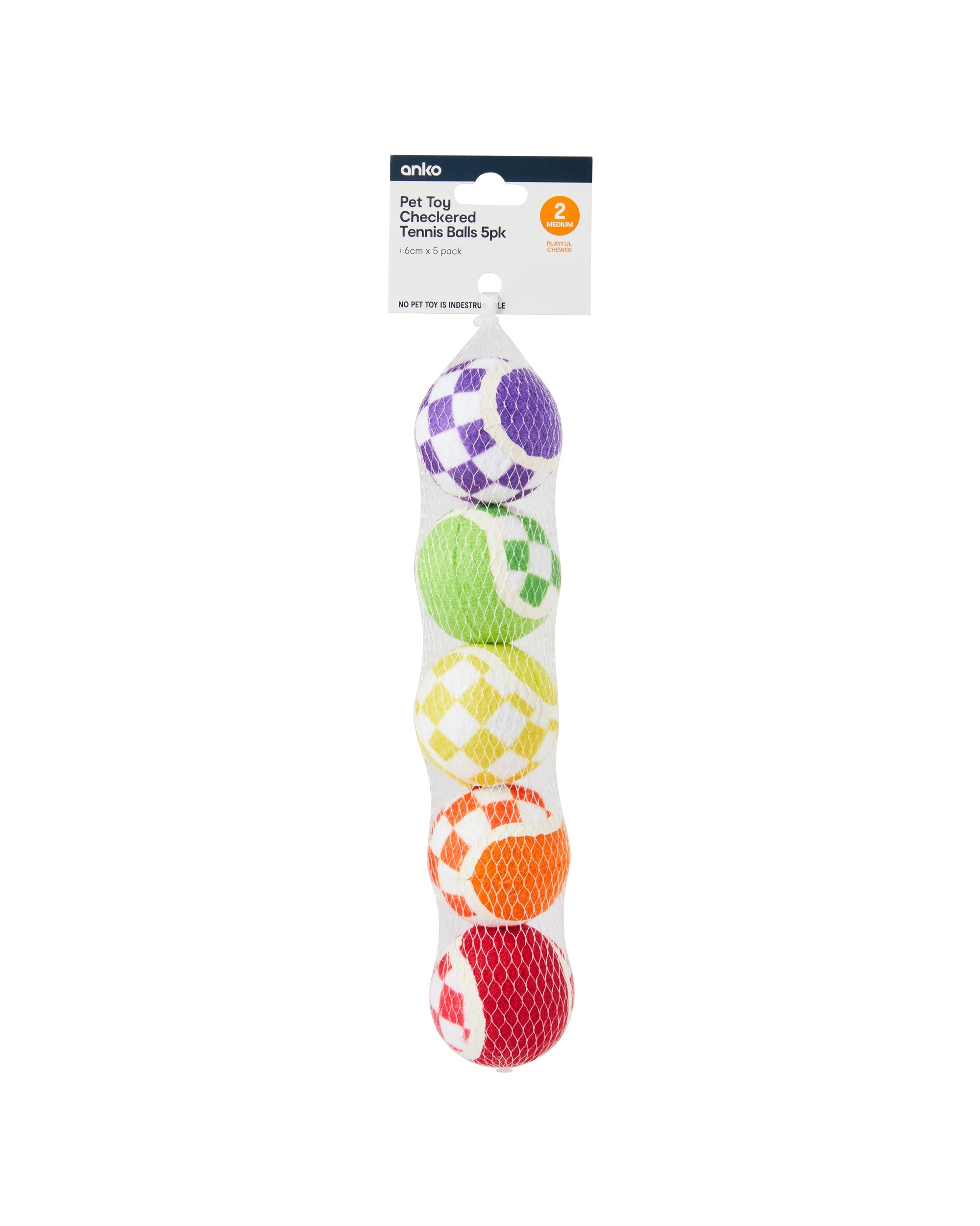 4 5 Pack Pet Toy Checkered Balls, 4 of 4