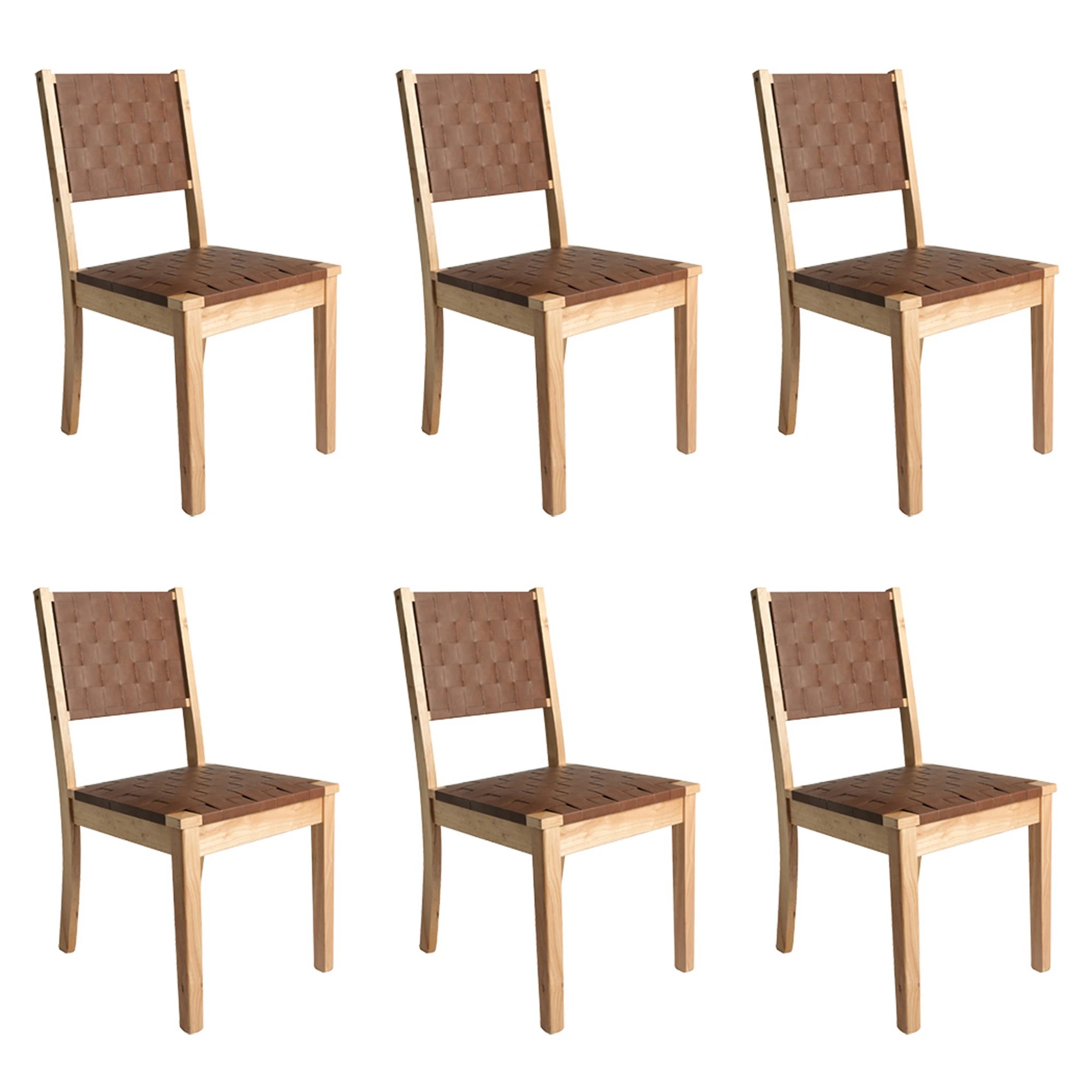 1 Levede 6x Dining Chairs PU Solid Beech Wood - Natural, 1 of 8