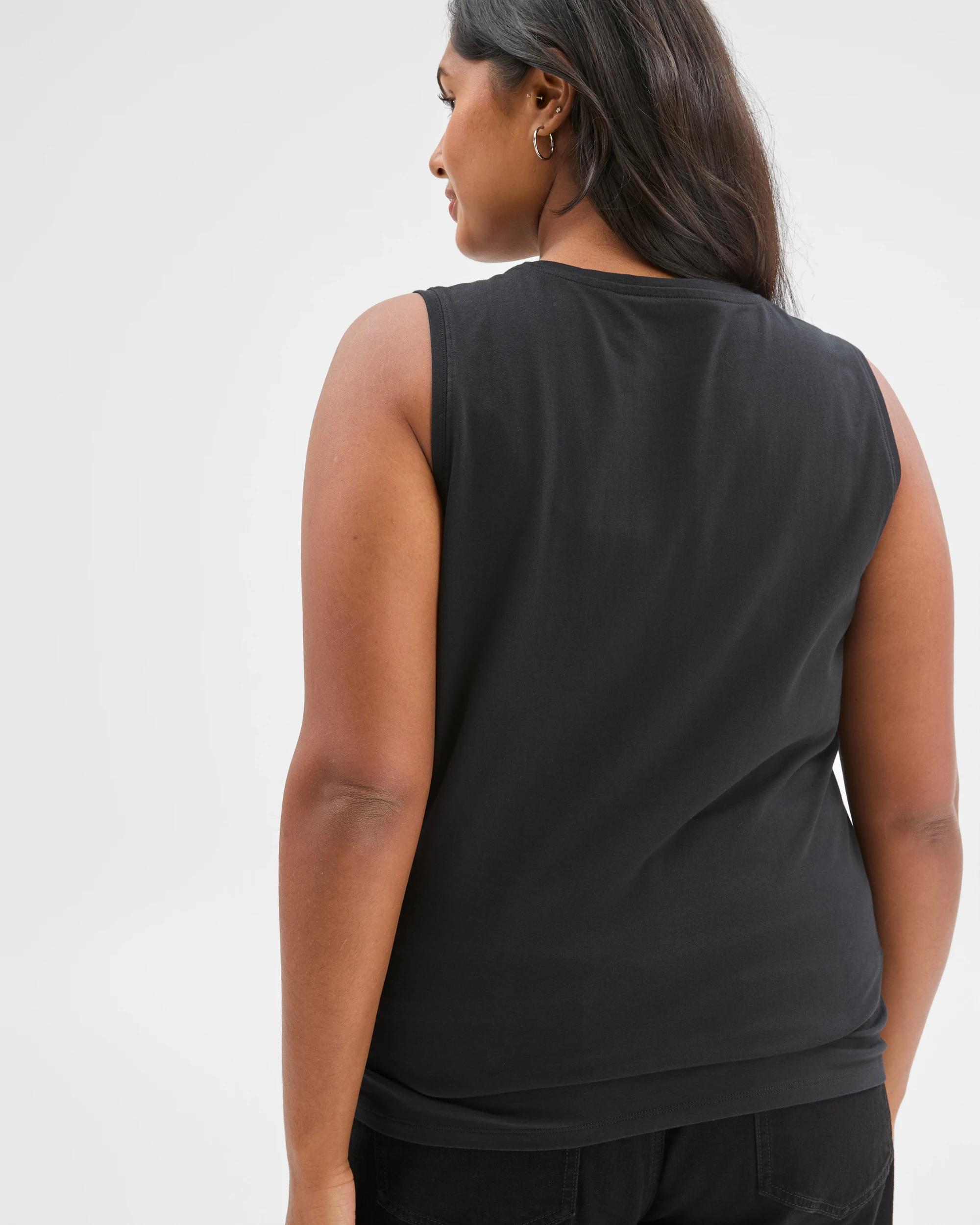 8 Target Curve Plus Size Australian Cotton Blend Sleeveless Tank BLACK, 8 of 9