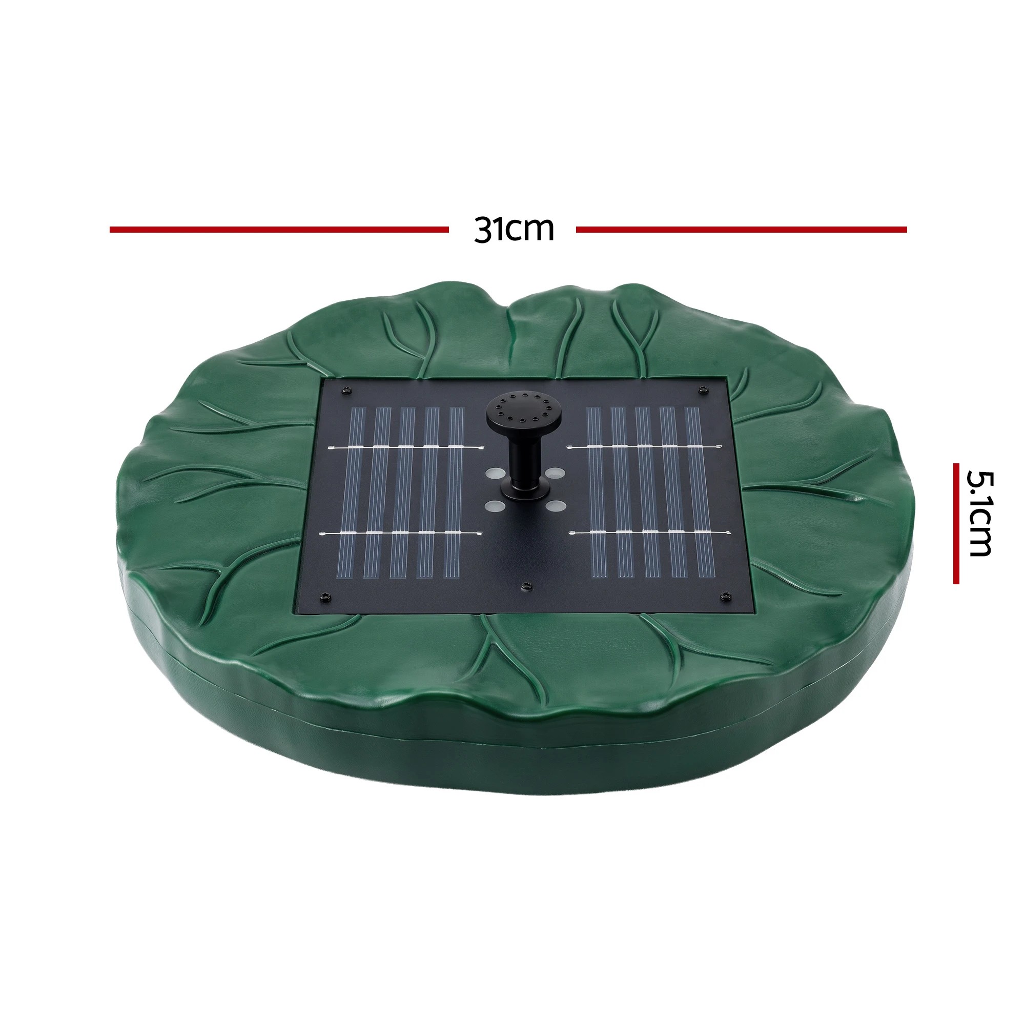 2 Gardeon Solar Fountain Pumps Bird Bath Floating Lotus Water Feature 31cm - Green, 2 of 9
