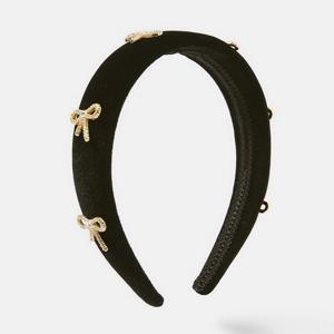 Black Diamante Bow Headband