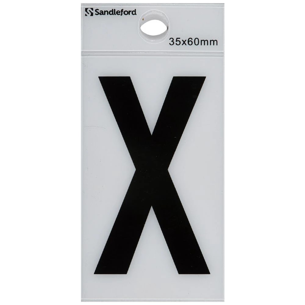 1 Sandleford X Self-adhesive Letter White 60 x 35mm, 1 of 1