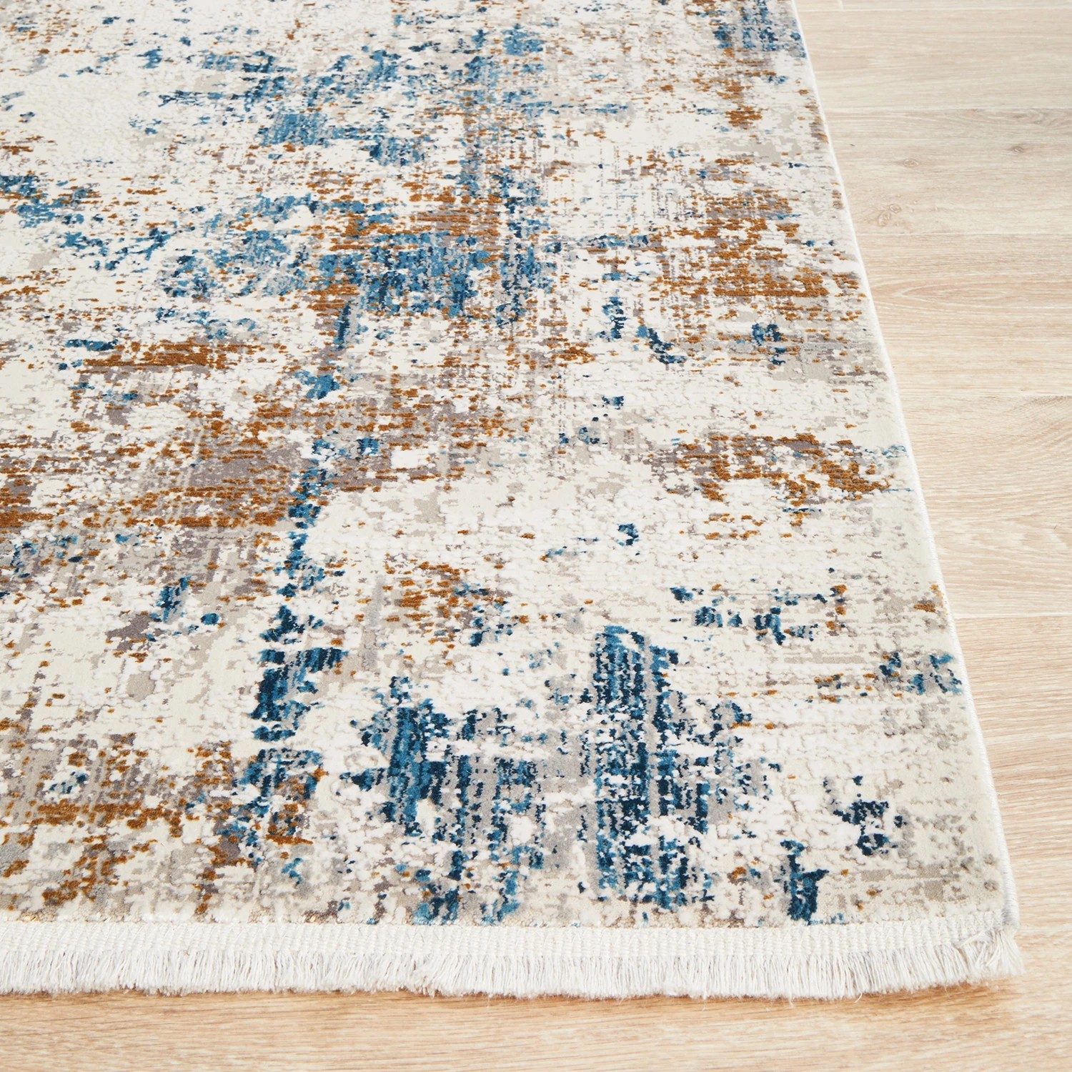6 Common Ground Rugs Glimmers 108 290x200cm - Large Bamboo Silk Power Loomed Floor Rug - Blue, 6 of 9