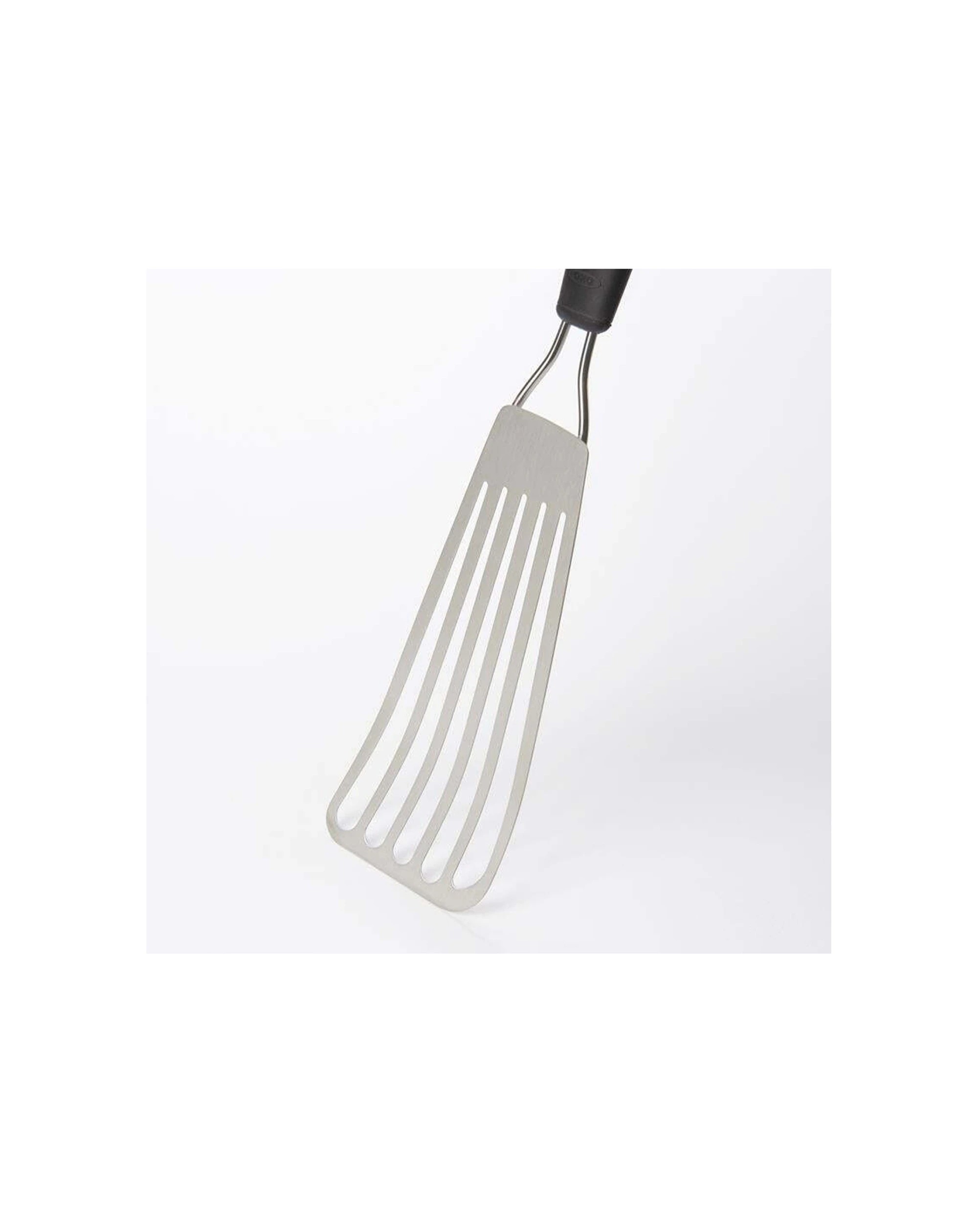 1 Oxo Fish Turner Stainless Steel Kitchen Utensil - Bevelled Edge Design - Silver, 1 of 5