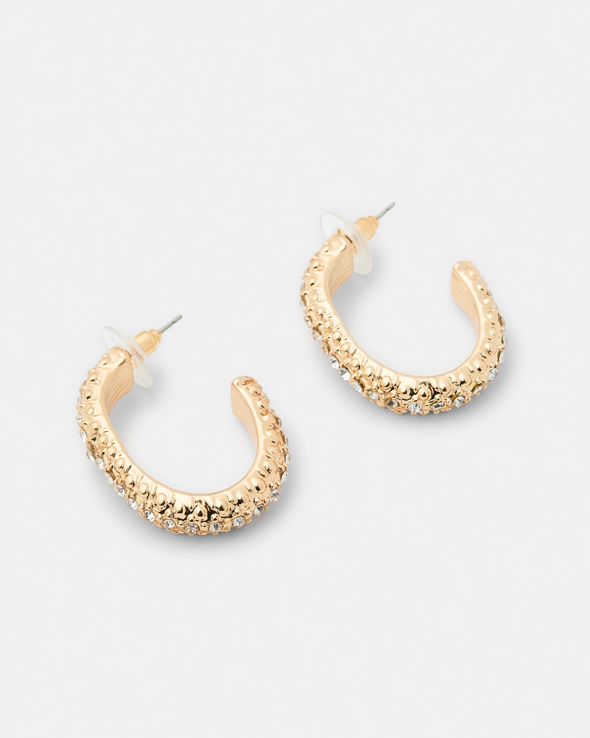 1 Diamante Hoop Earrings - Gold Tone, 1 of 5