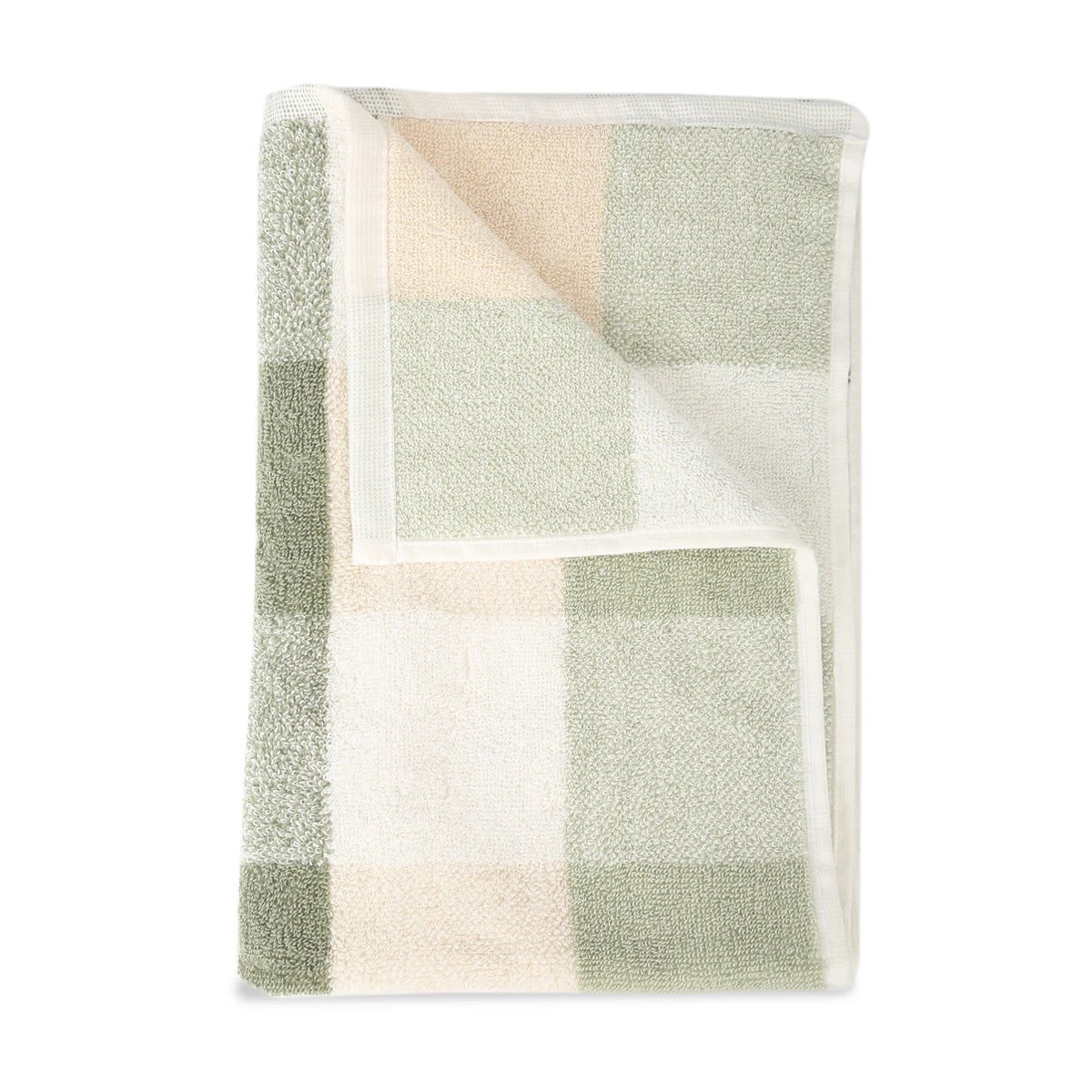 1 Gingham Cotton Hand Towel - Olive, 1 of 5