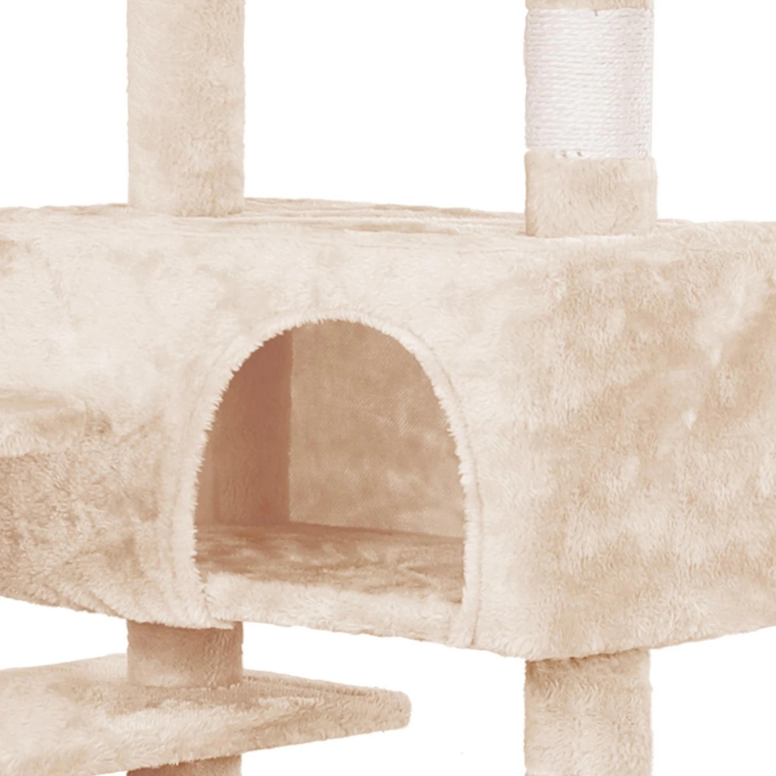3 Beastie Cat Tree Scratching Post Scratcher Tower Condo House Furniture Wood 134CM - Beige, 3 of 6