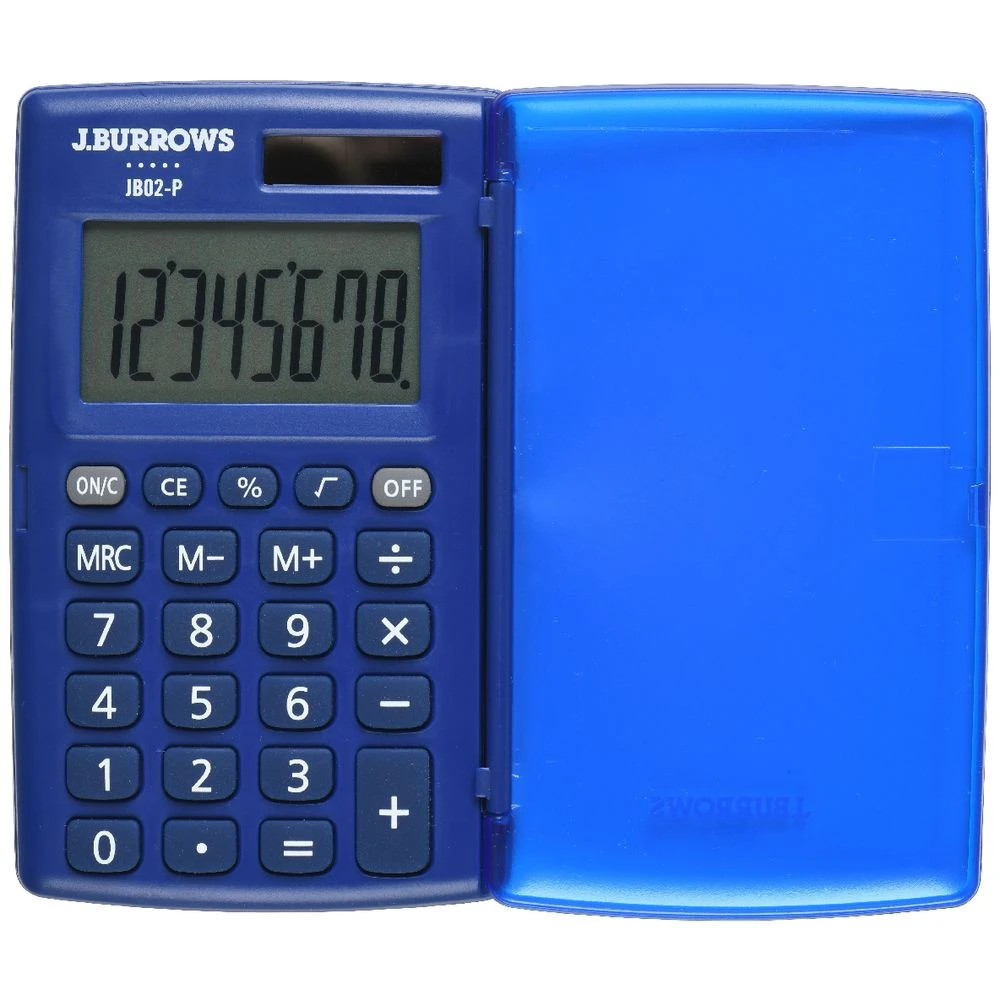 3 J.Burrows Pocket 8 Digit Calculator Navy, 3 of 5