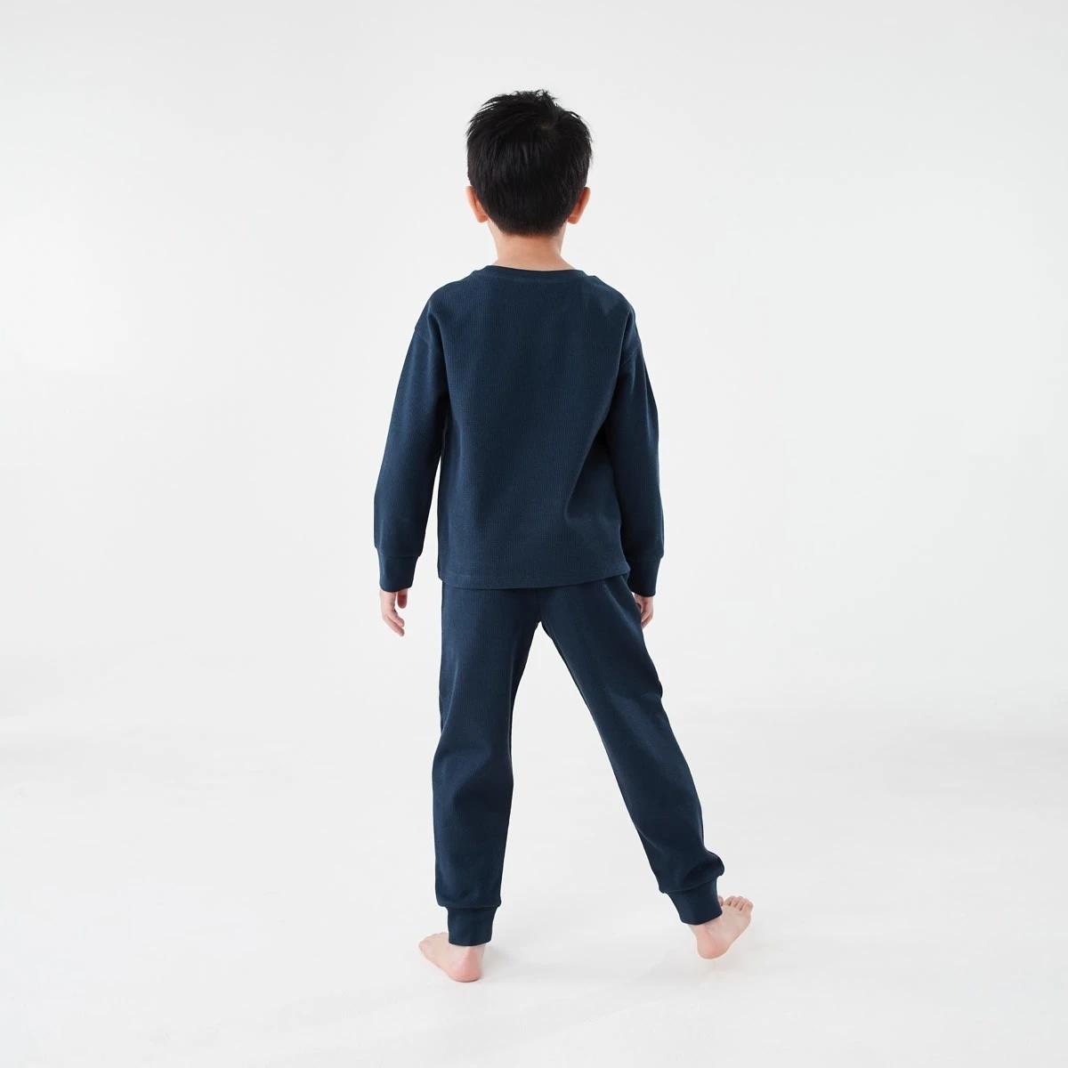 2 Waffle Pyjama Set Dress Navy, 2 of 6