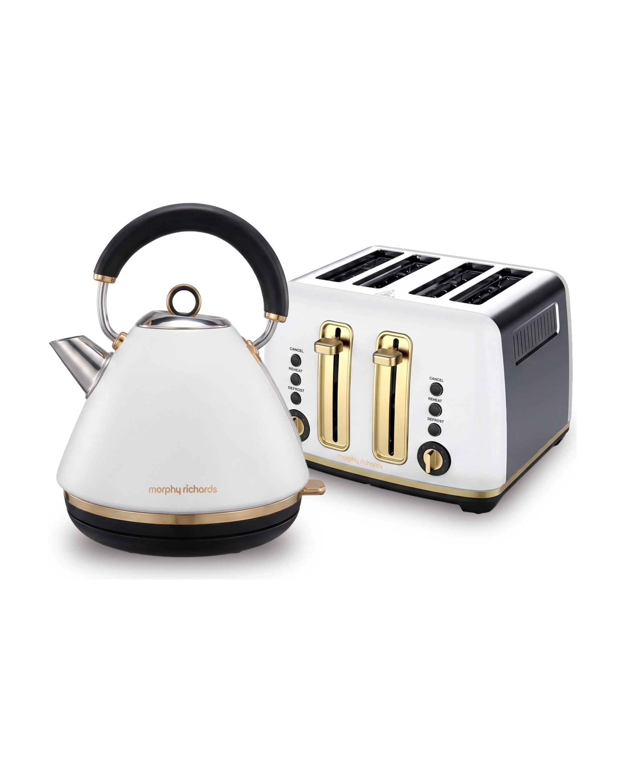 Morphy Richards Ascend Kettle and Toaster Set White Soft Gold 1.5L Jug ...