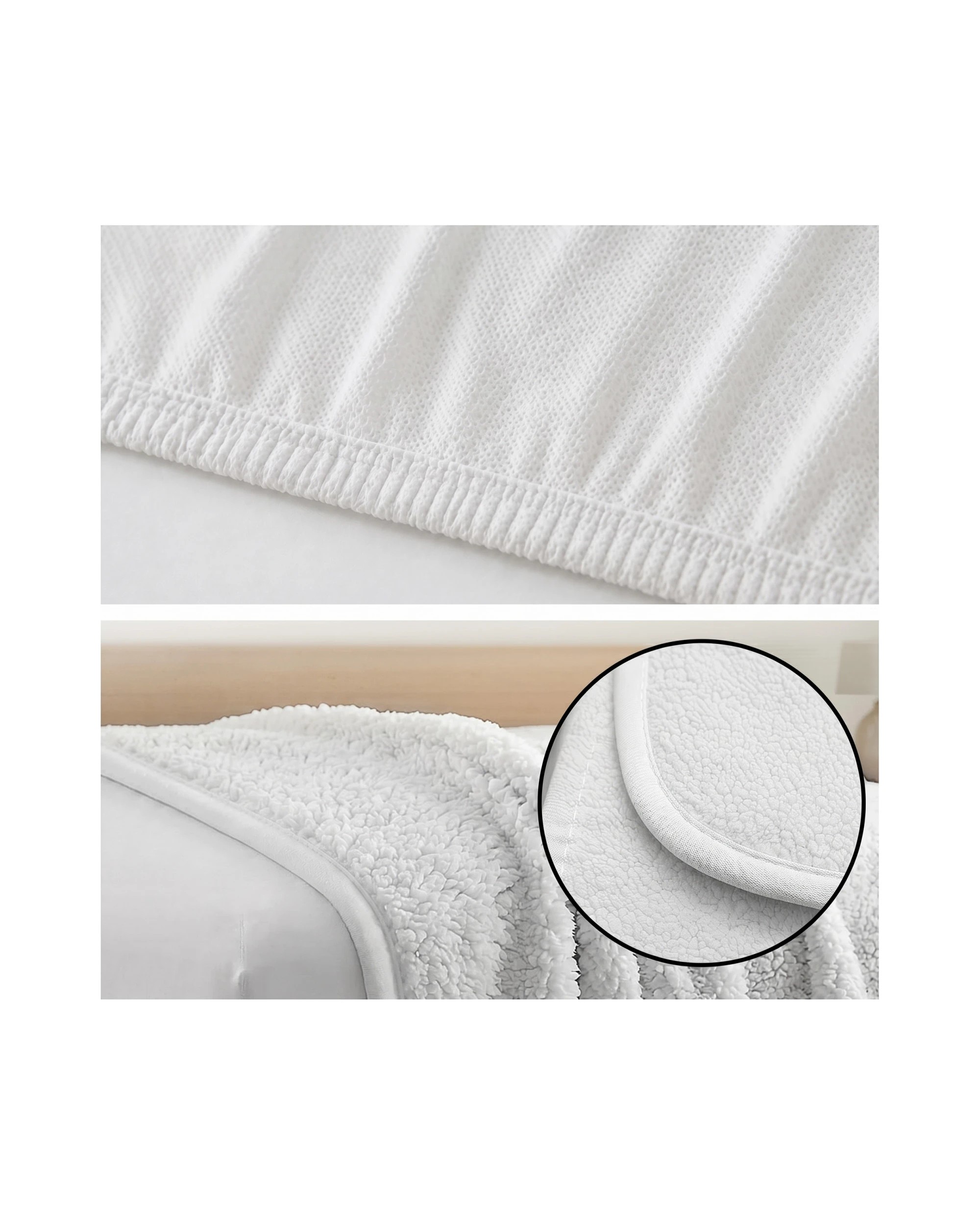 6 Laura Hill Double Electric Heated Underlay Blanket, Fleecy Fabric with Timer - Double Bed - White, 6 of 10