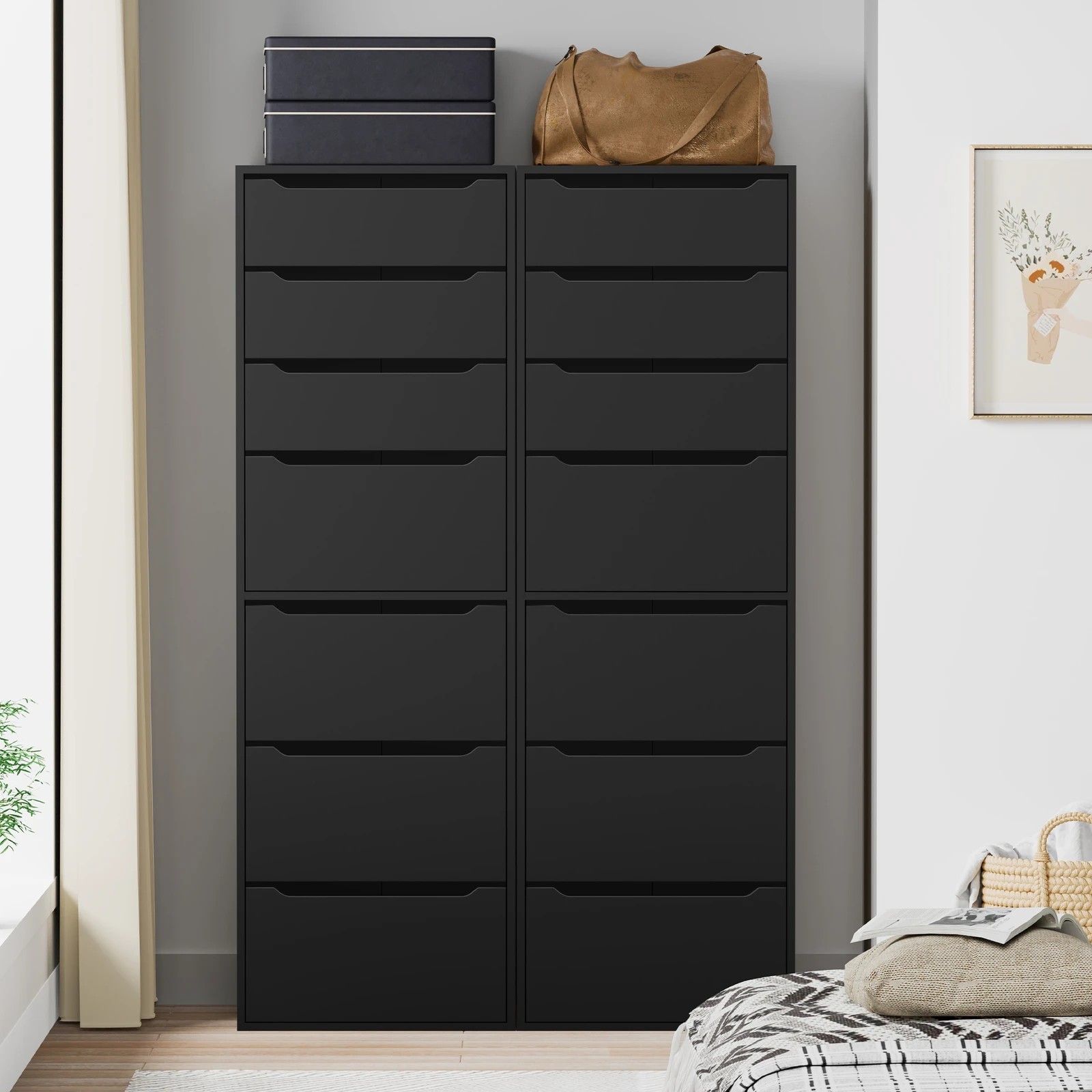 10 Alfordson Wardrobe 7 Drawers Clothes Storage Cabinet - Black, 10 of 10