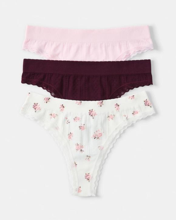 3 Pack Seamfree Rib Cheeky Bikini Briefs