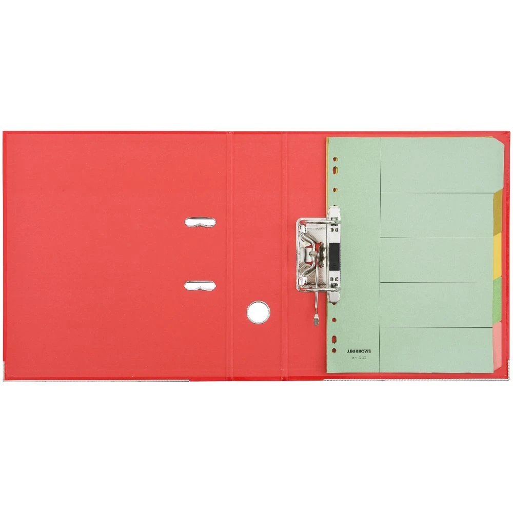 5 J.Burrows A4 Lever Arch 2-Ring Binder Gloss Red, 5 of 6