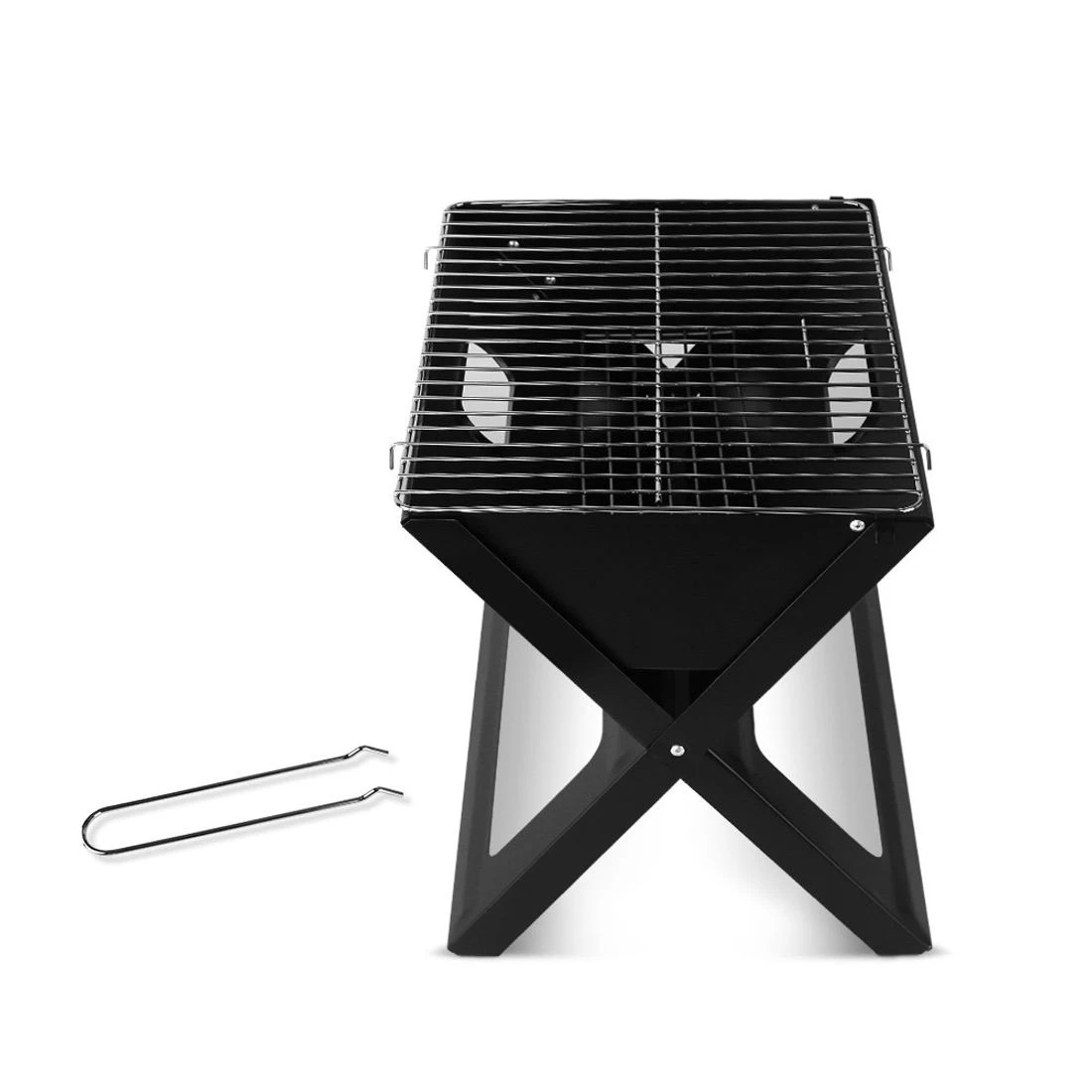 3 Grillz BBQ Grill  Smoker Foldable - Black, 3 of 6