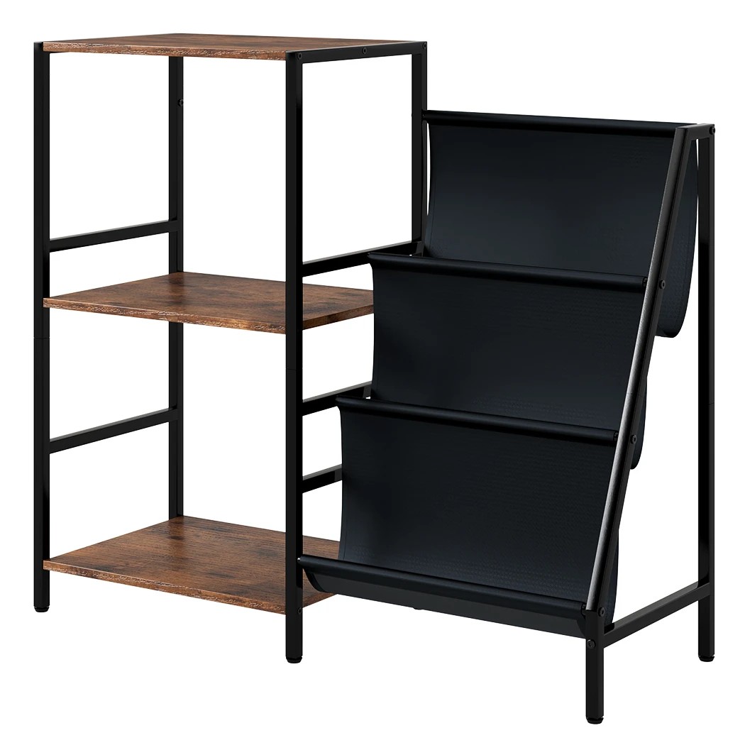 1 Levede Vinyl Record Storage with 3-Tie-Brown & Black, 1 of 8