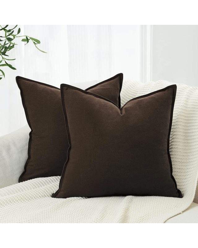 Gioia Casa 2-Pack Linen-Cotton Blend Cushion Covers 45x45cm - Dark B