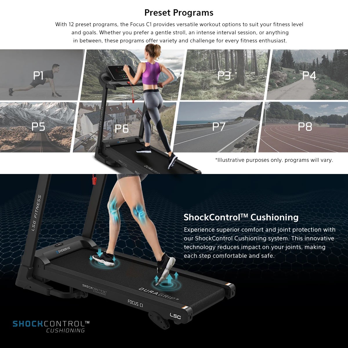 6 LSG Focus C1 Treadmill - Black, 6 of 9