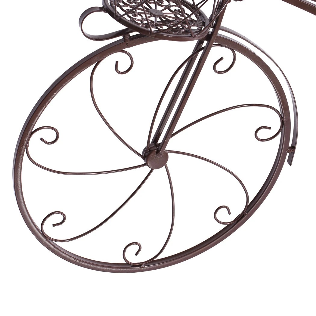 5 Levede 2 Pcs Bicycle Shape Metal Plant Stand with 3 Plant Pots Space - Bronze, 5 of 8