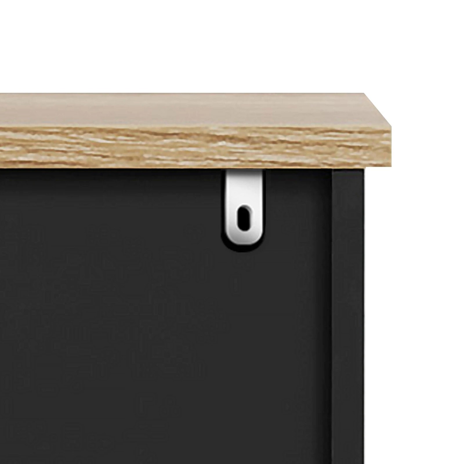 7 Alfordson 2x Buffet Sideboard Cabinet Sliding Door Cupboard Storage Kitchen - Black, 7 of 9