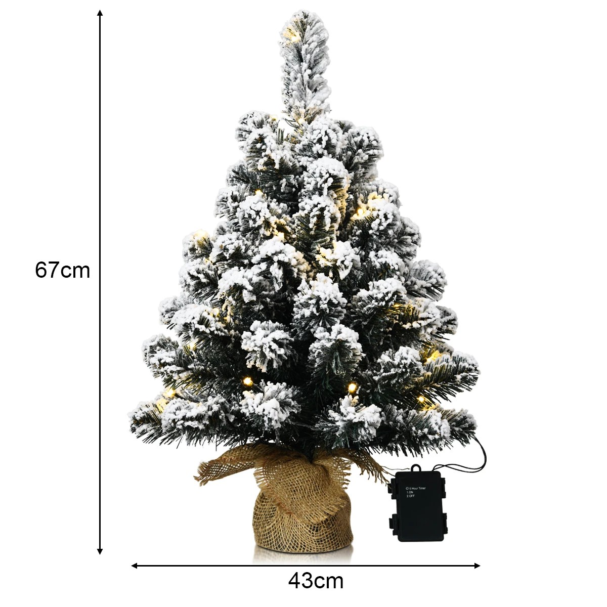 2 Costway 2PCS 60cm Snowy Tips Christmas Tree Tabletop Xmas Decoration, 2 of 2