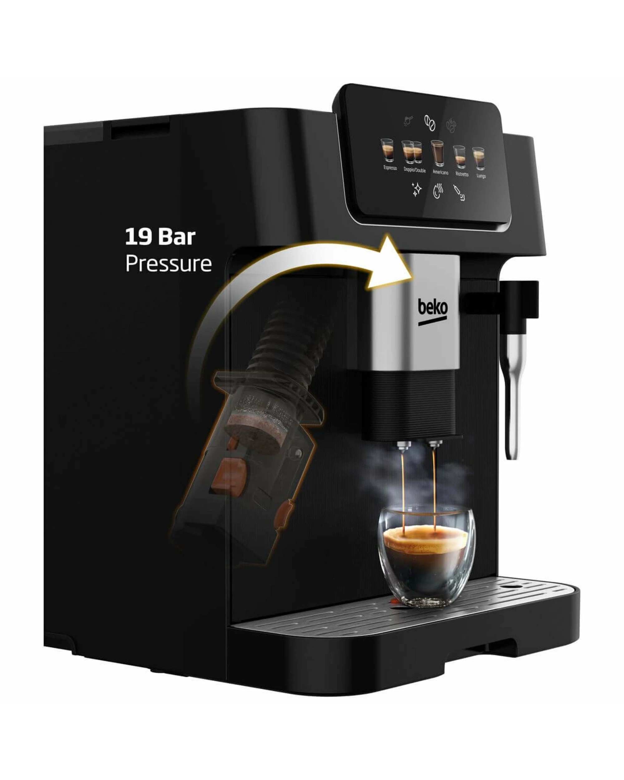 5 Beko CaffeExperto Automatic Espresso Machine with Steam Wand Black, 5 of 5