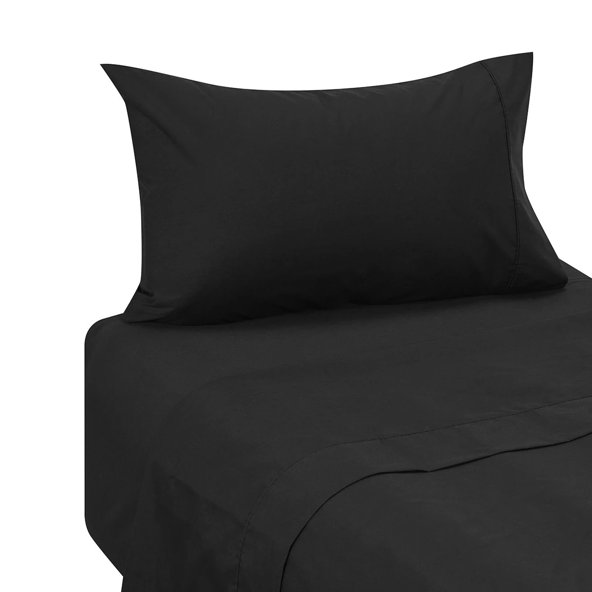 5 250 Thread Count Cotton Rich Sheet Set - Single Bed, Black, 5 of 7