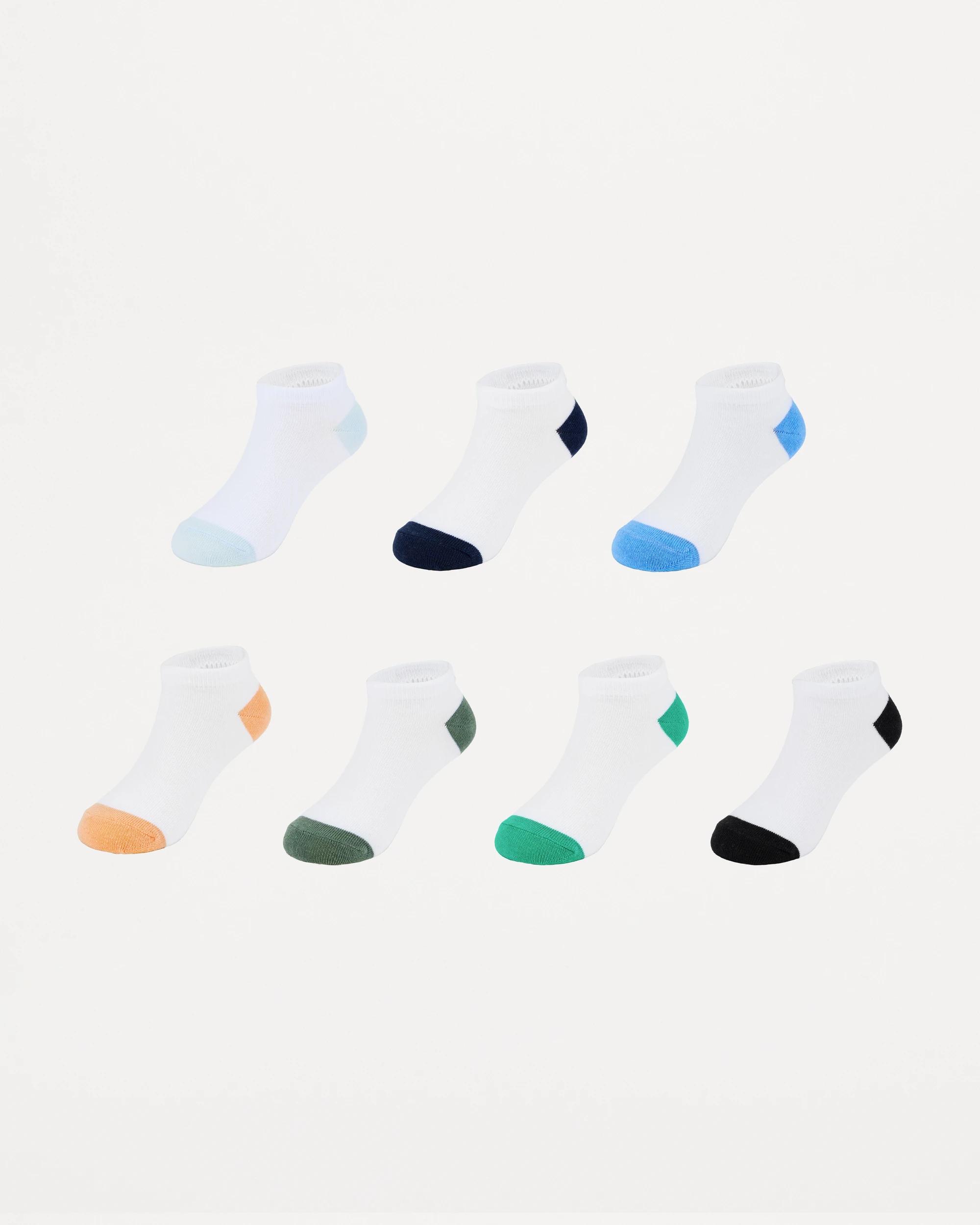 1 7 Pack Low Cut Socks Multi Col, 1 of 3