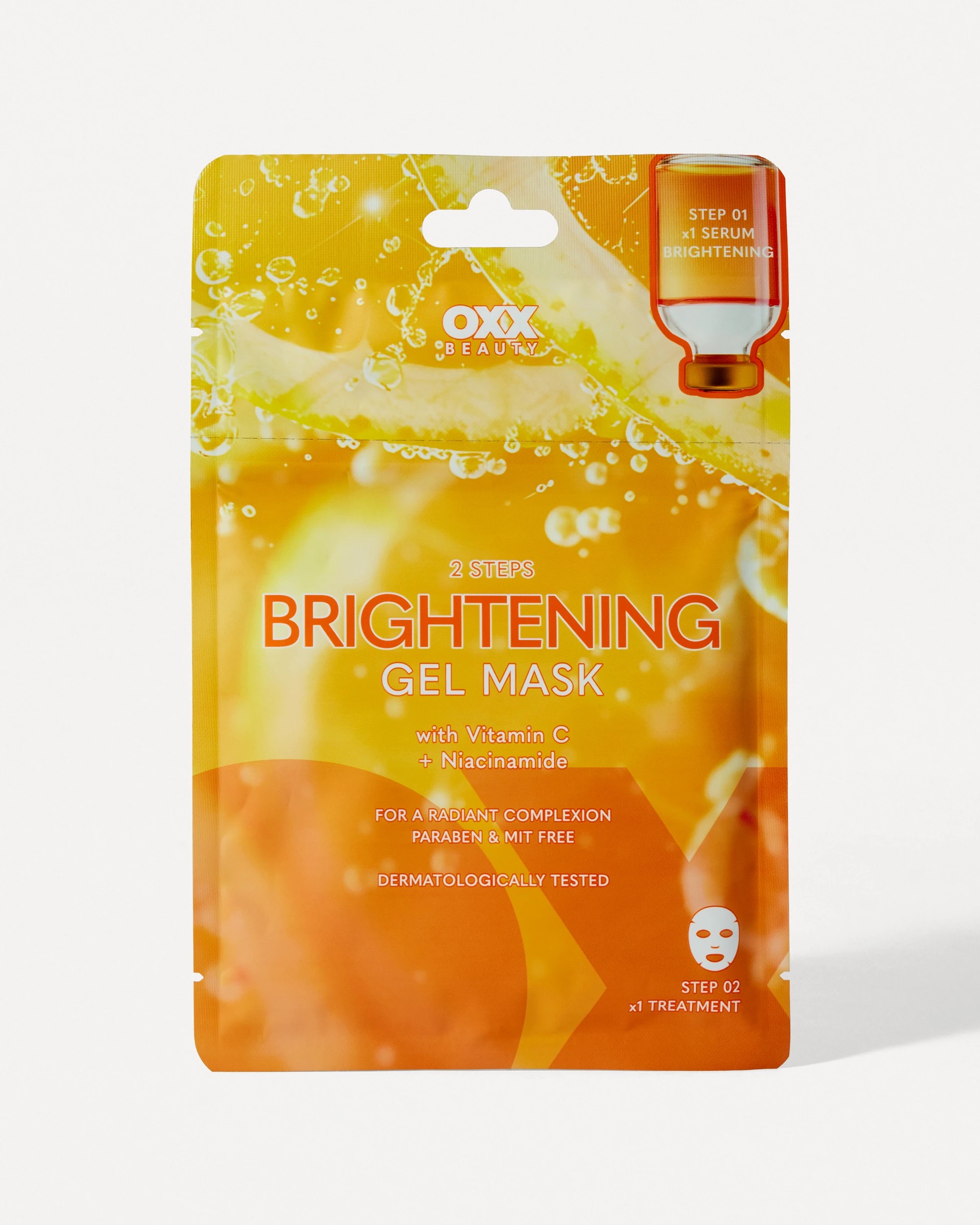 1 OXX Beauty 2 Steps Brightening Gel Mask - Vitamin C and Niacinamide, 1 of 2
