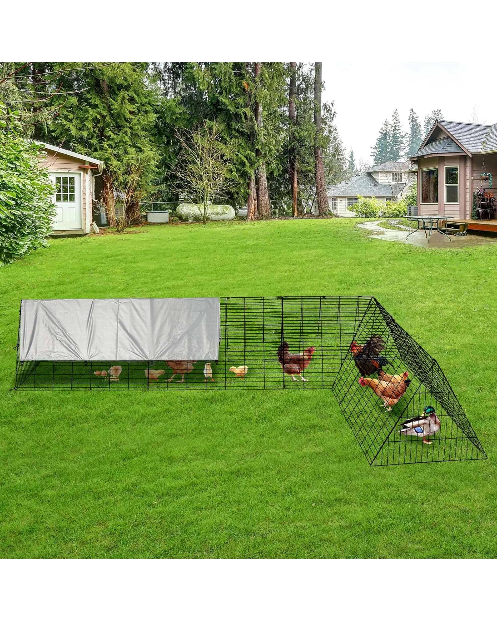 3 Advwin Chicken Tunnels for Yard Chicken Coop Run Pen, 3 of 8