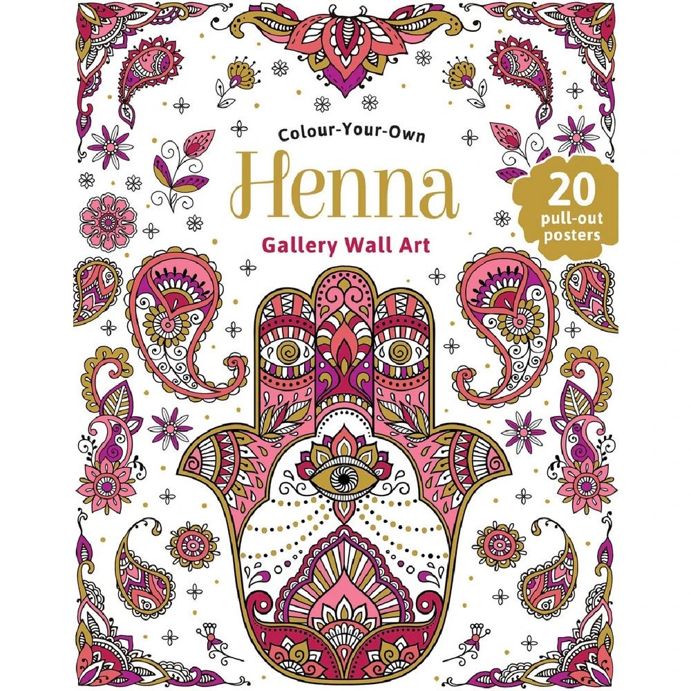 1 Colour-Your-Own Gallery Wall Art Colouring Book Henna, 1 of 3