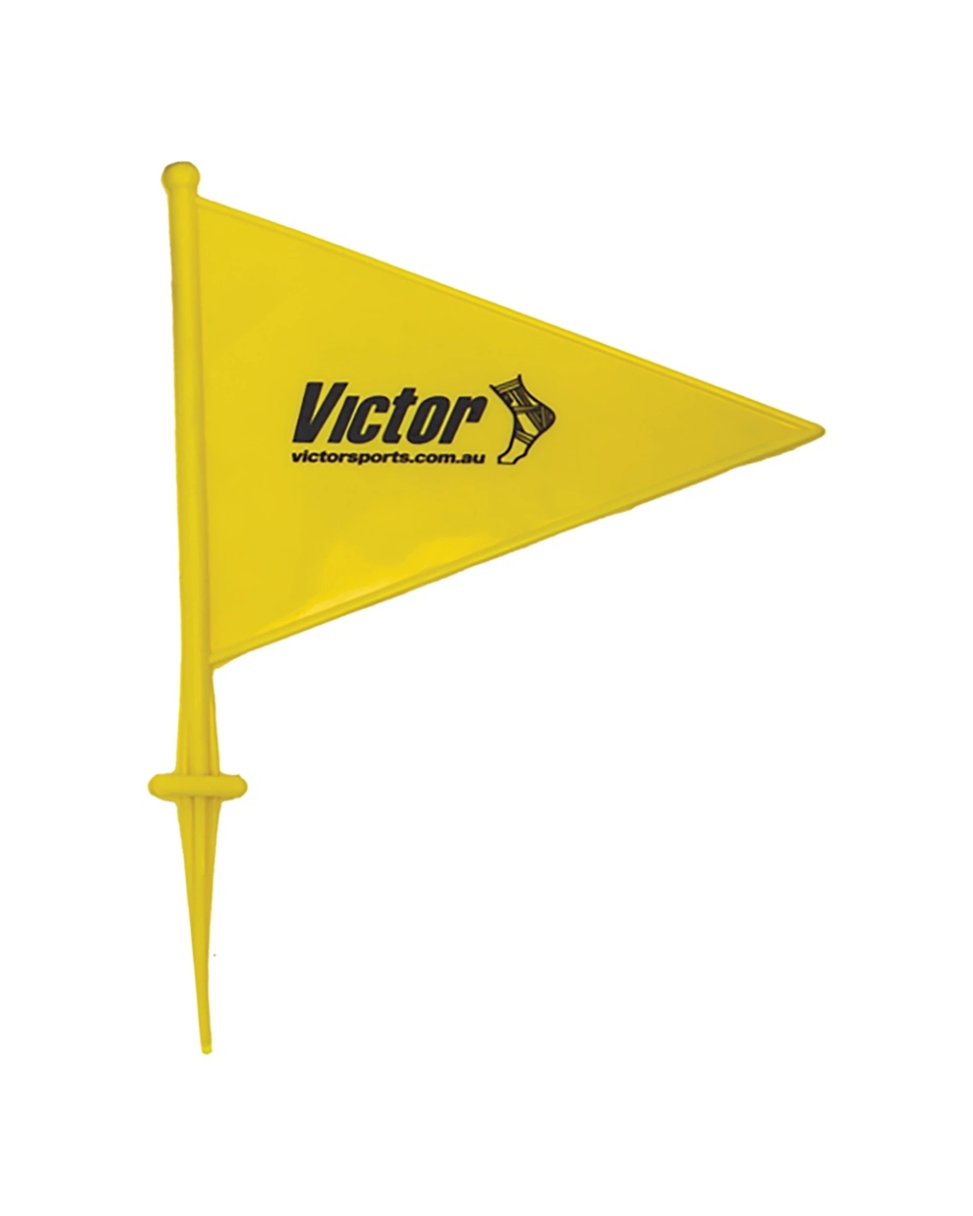 1 Victor Sports Field Marker Flag PVC Tall Spike Base 23cm Durable Plastic - Yellow, 1 of 1