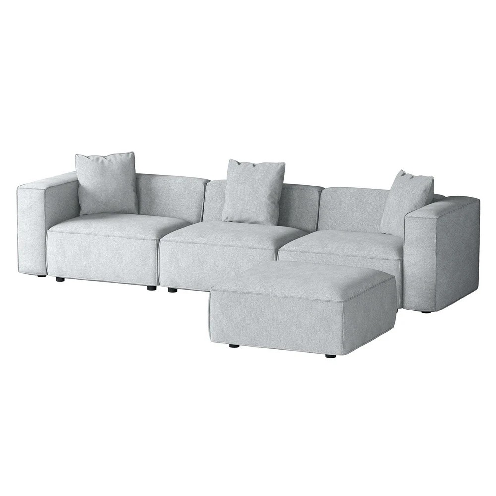 1 Artiss Modular Sofa Chaise Set 4 - Grey, 1 of 5