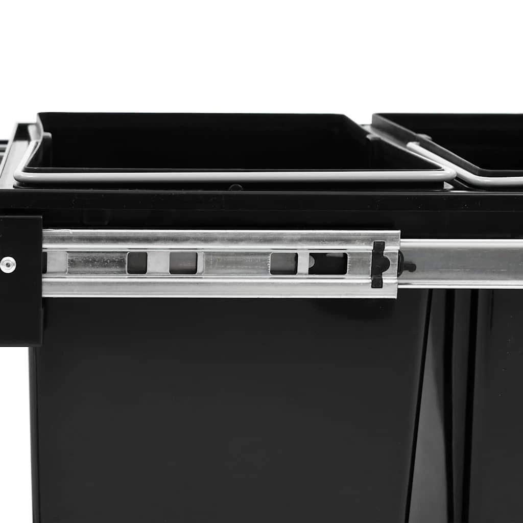 6 Vidaxl Kitchen Cupboard Pull-out Dustbin Soft-close 48 L - Black, 6 of 7