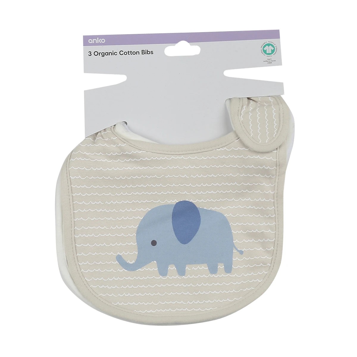 5 3 Pack Organic Cotton Bibs - Animals, 5 of 5