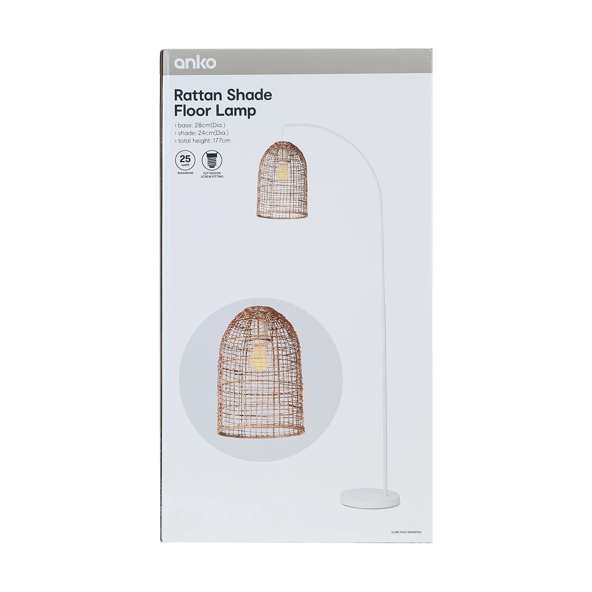 8 Rattan Shade Floor Lamp, 8 of 10