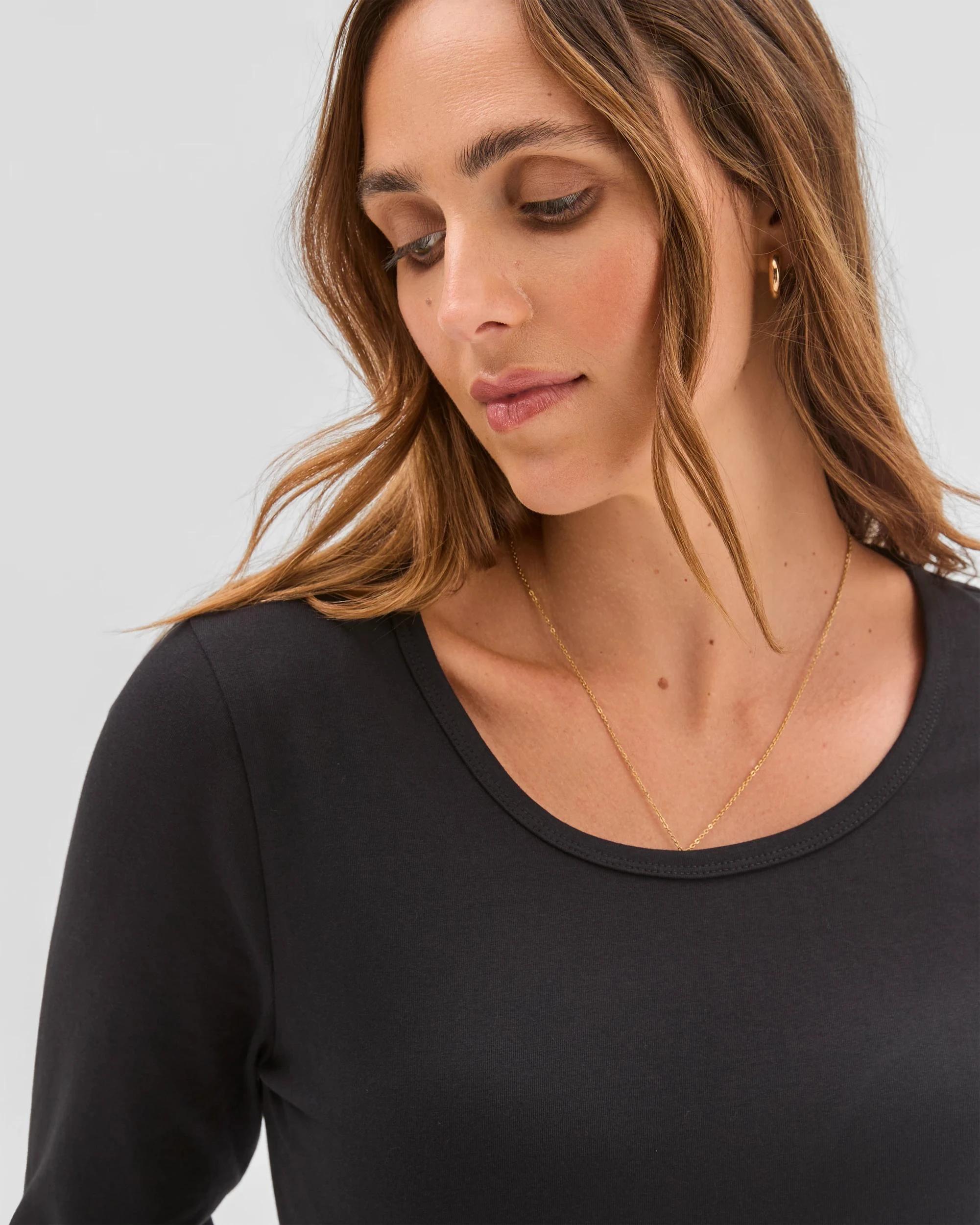 5 Target Woman Australian Cotton Long Sleeve Stretch Crew T-Shirt BLACK, 5 of 5