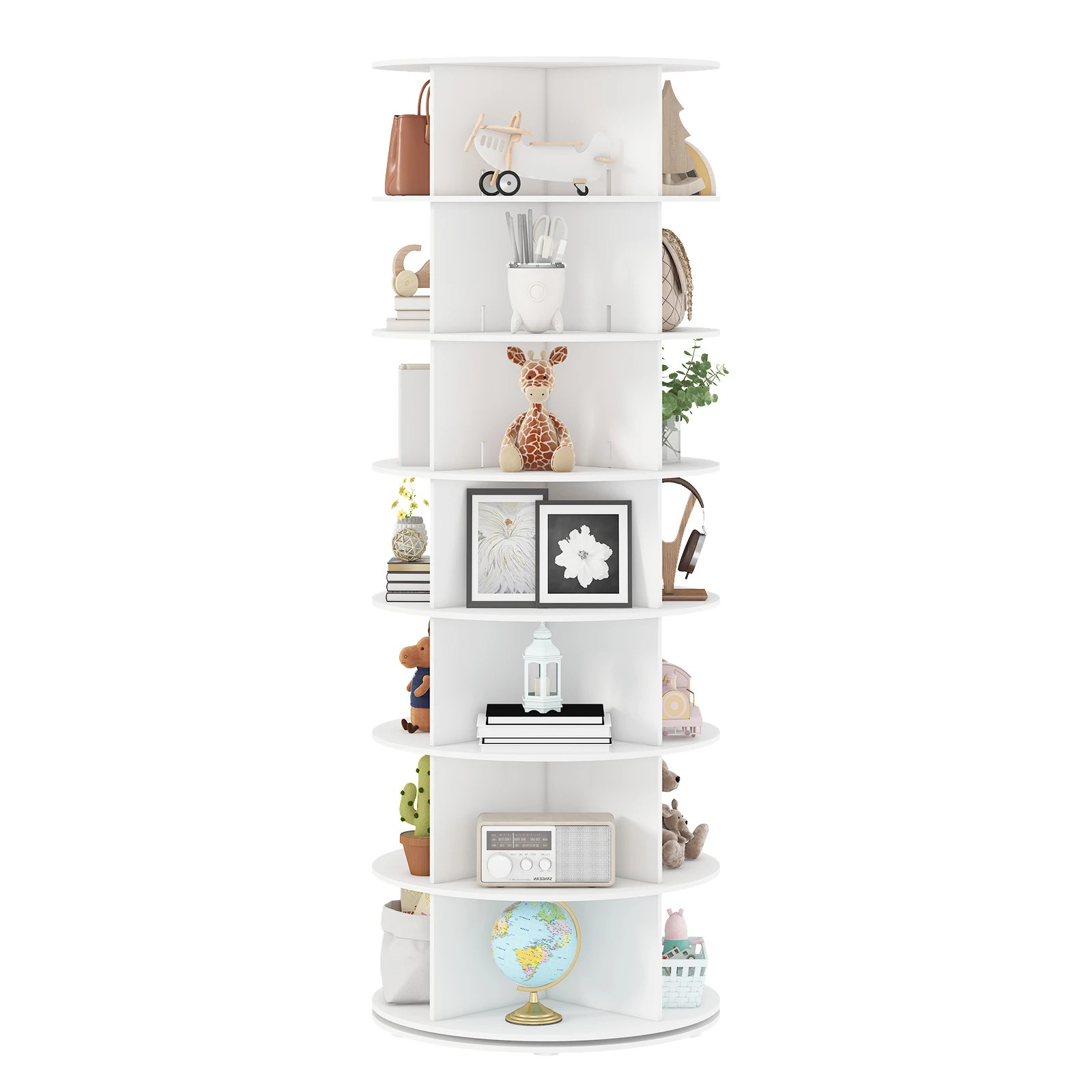 3 Advwin 7 Tier Rotating Shoe Rack Tower 360° Revolving Shoe Display Rack, 3 of 10