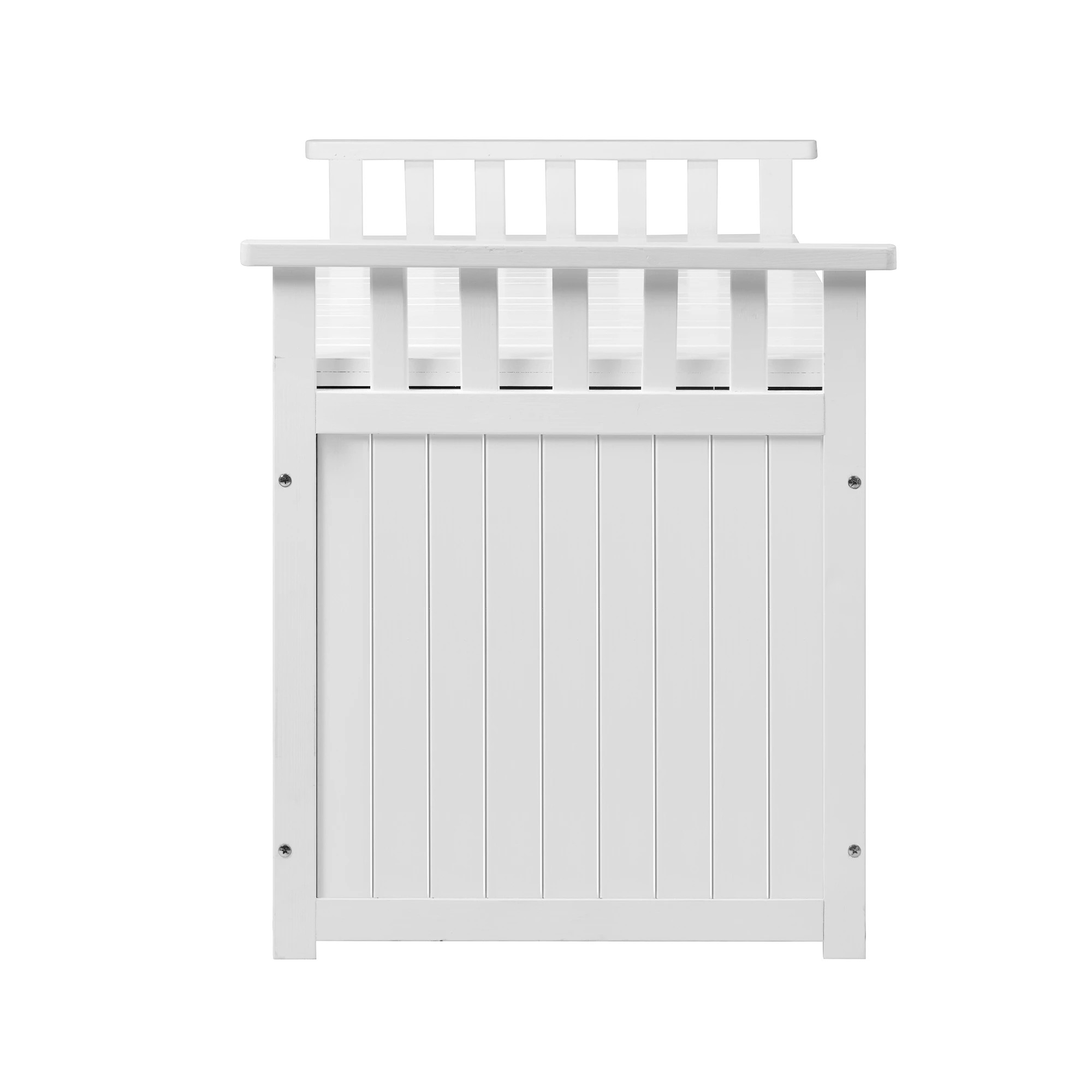 6 Livsip Outdoor Storage Box Garden Bench Wooden Container Cabinet 500L - White, 6 of 7