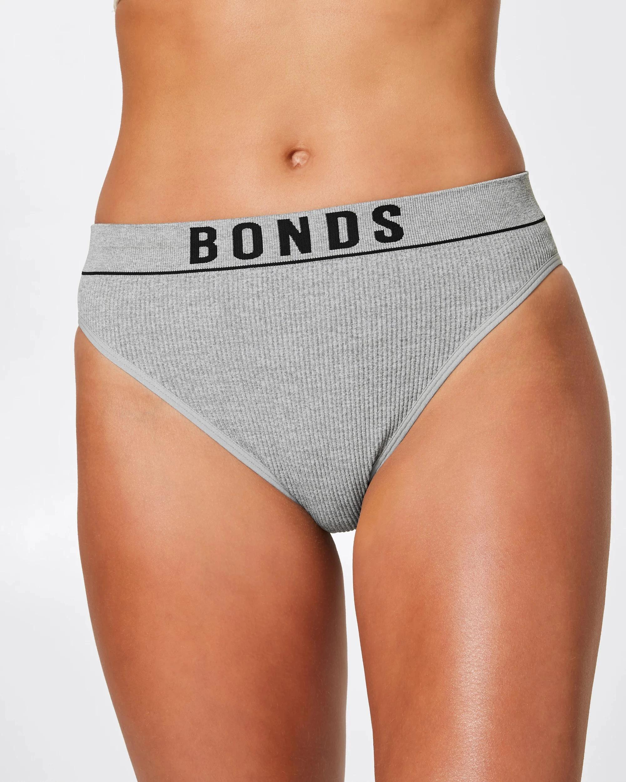 1 Bonds Womens Retro Hi Leg Bikini Briefs HERITAGE GREY, 1 of 4