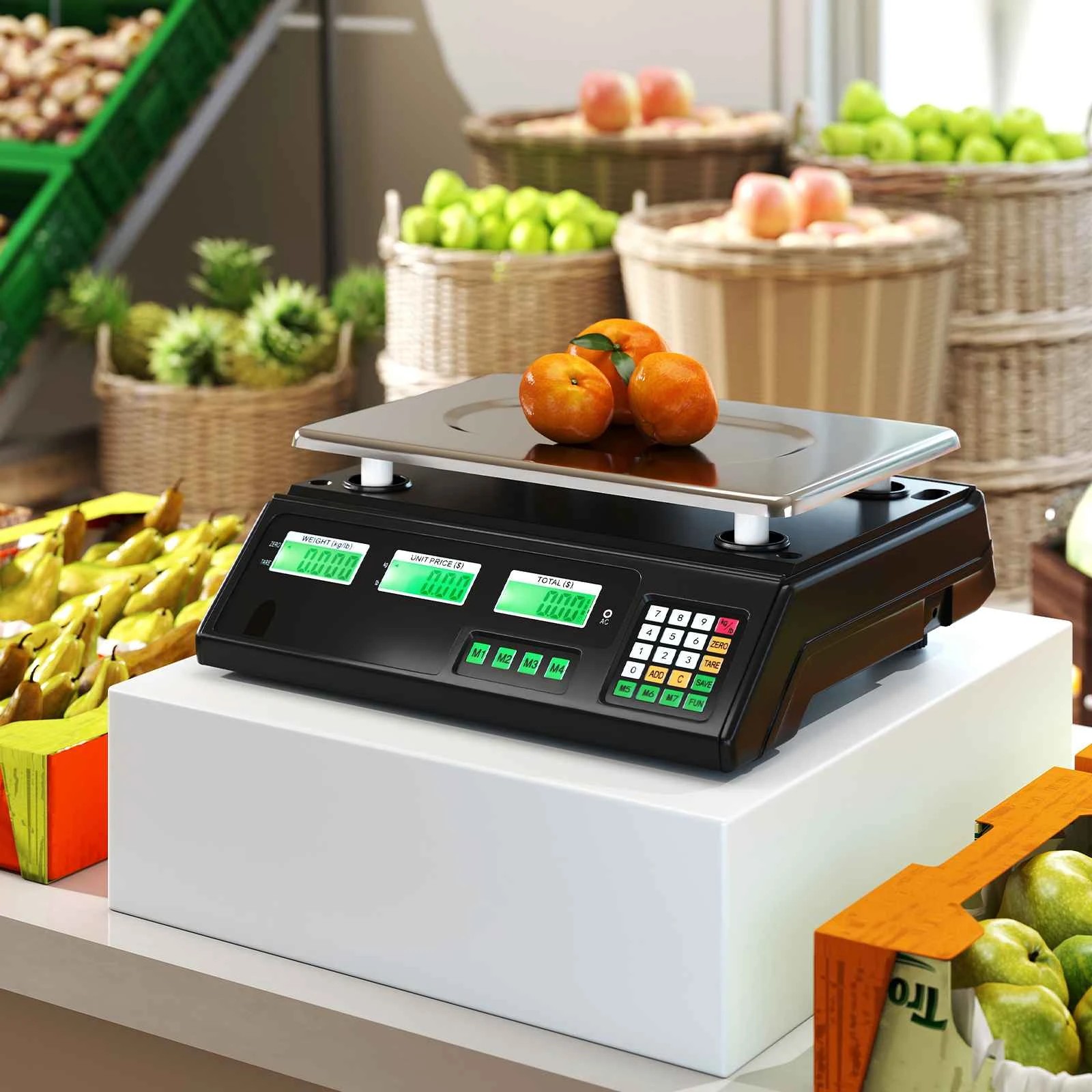 1 Costway 40KG Scale Commercial Electronic Weight Scale Stainless Kitchen Digital LCD Food Scale - Multi, 1 of 2