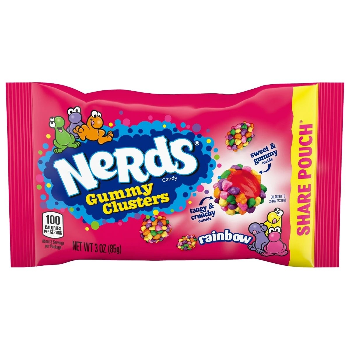 1 Nerds Rainbow Gummy Clusters Share Pouch 85g, 1 of 2