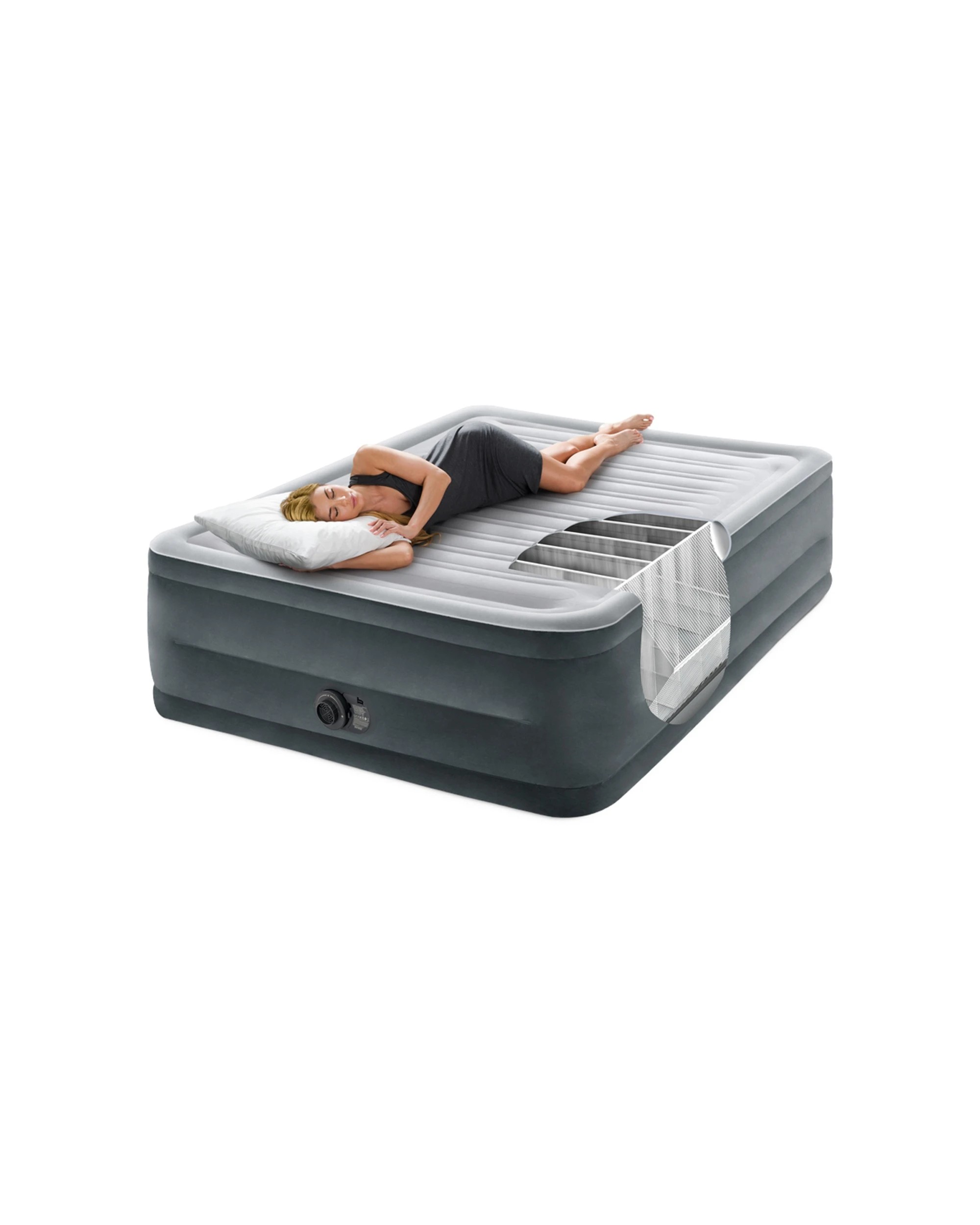 5 INTEX Comfort-Plush Inflatable Airbed Fiber-Tech Rapid Inflation - Queen Bed - Multi, 5 of 6