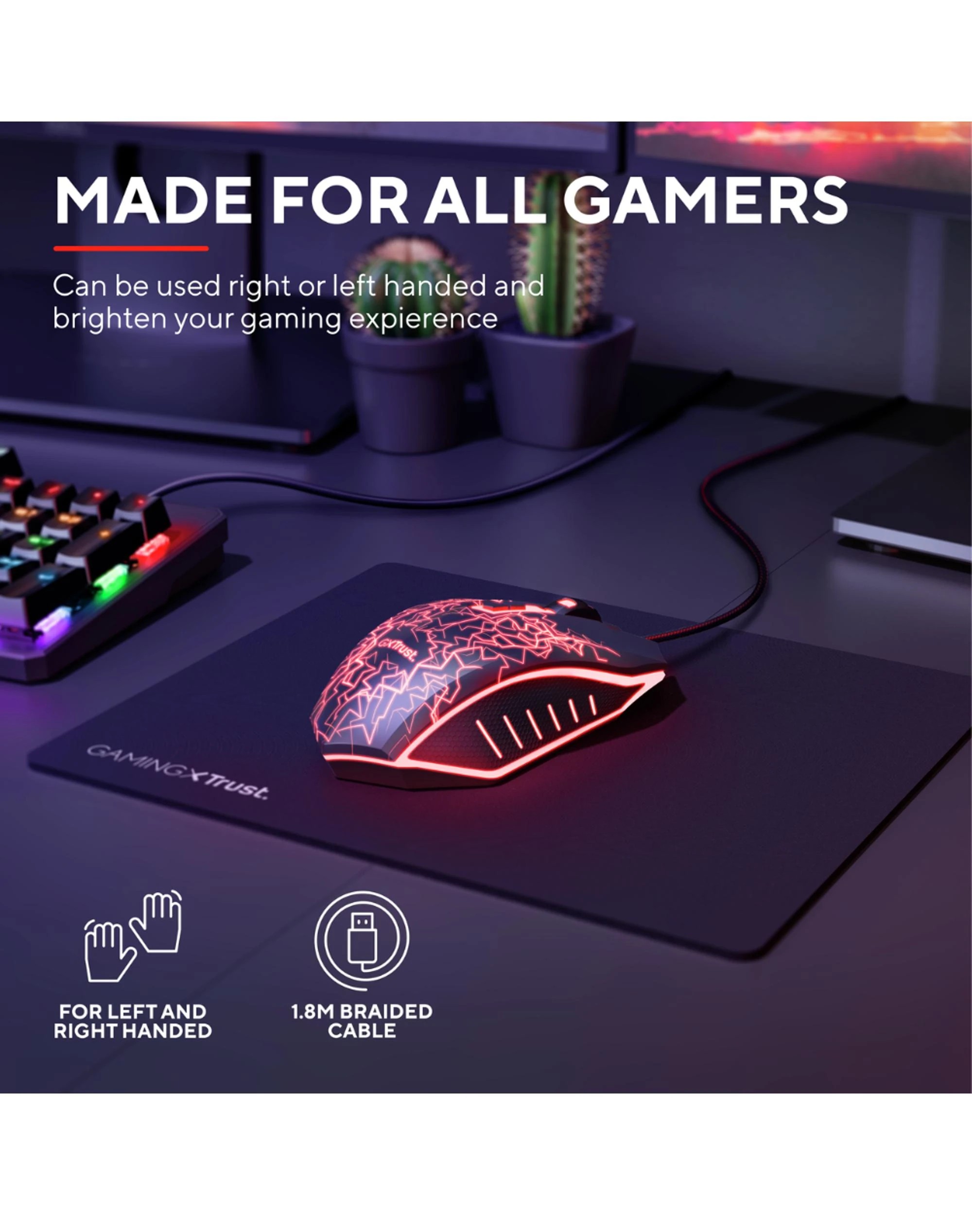 8 Trust GXT105X Izza Wired RGB Gaming Mouse - Black, 8 of 9