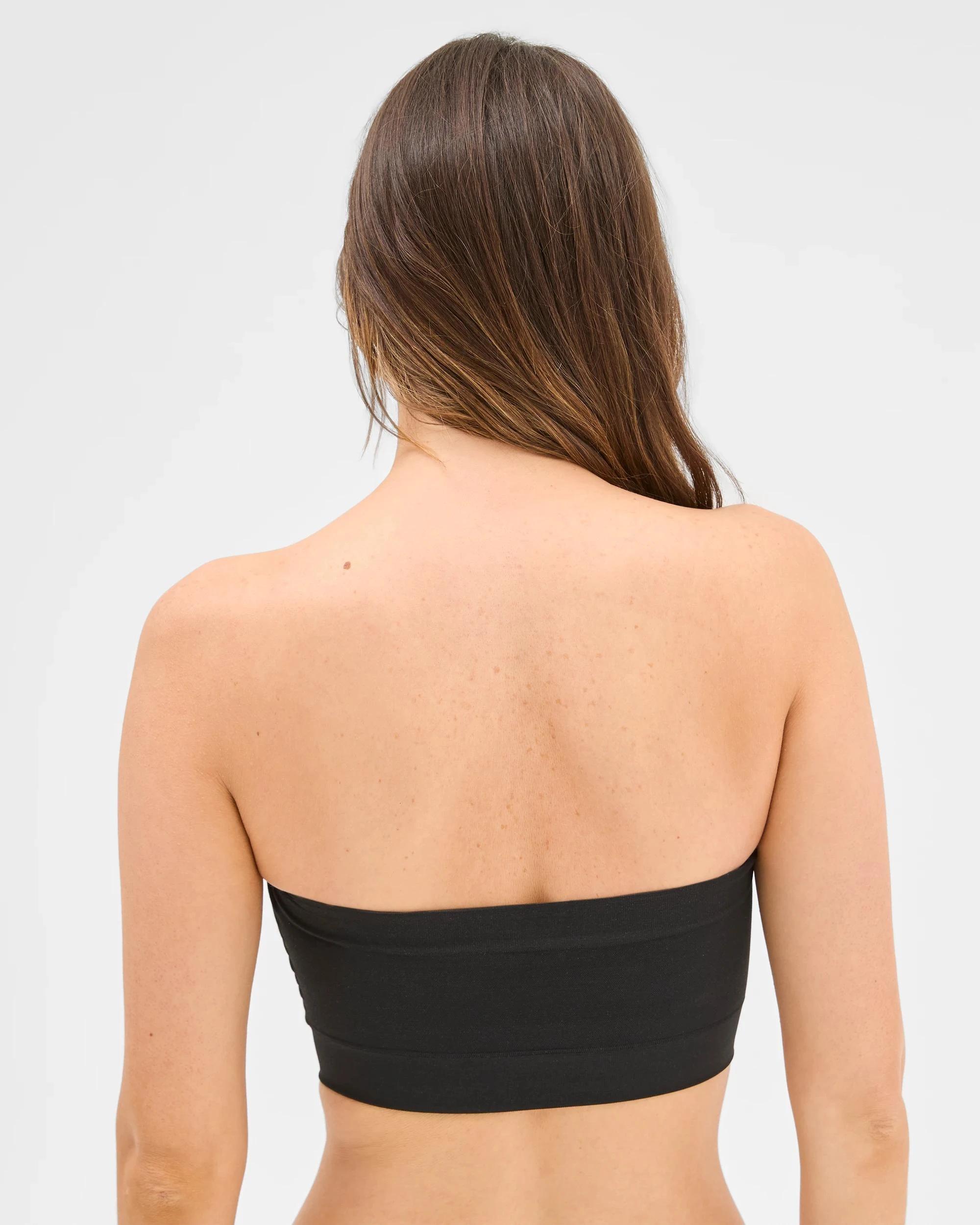 3 Target Women's Seamfree Reversible Padded Bandeau Crop Top BLACK/LATTE, 3 of 4