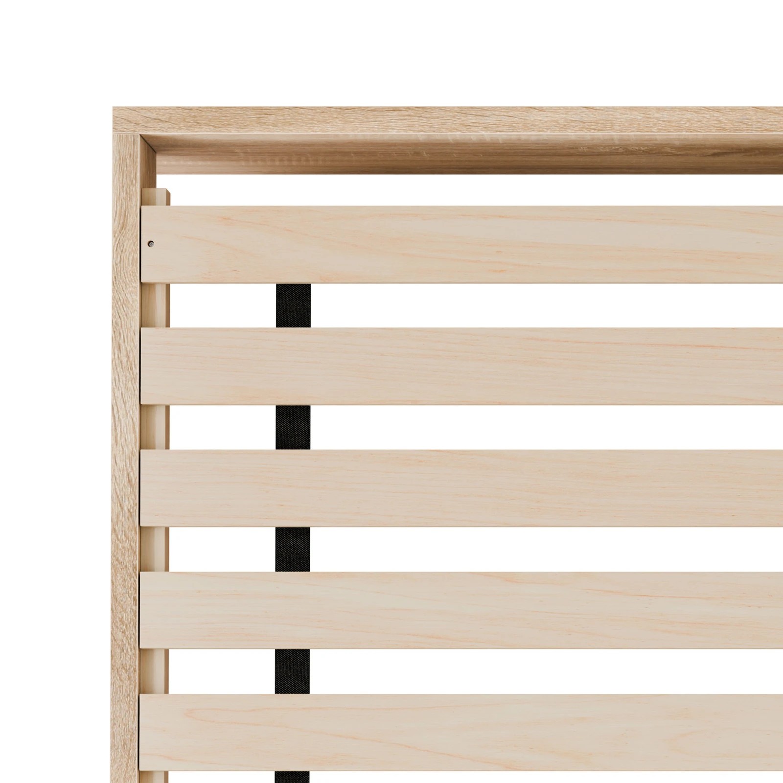 6 Alfordson Wooden Bed Frame Single Size Base with Bookshelf Storage Headboard - Oak, 6 of 10