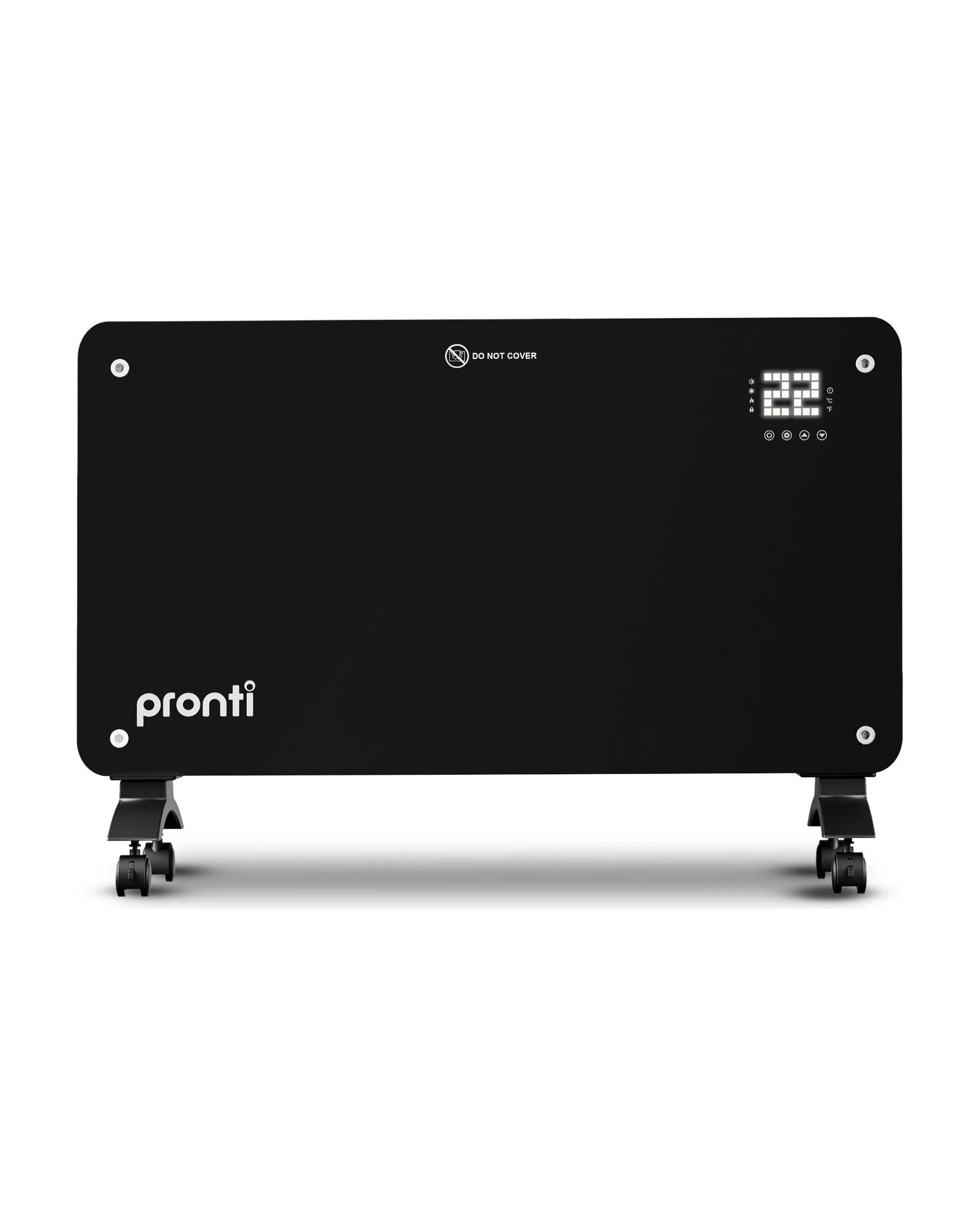 9 Pronti Glass Panel Convection Heater with Remote Control LED Display - Black, 9 of 10